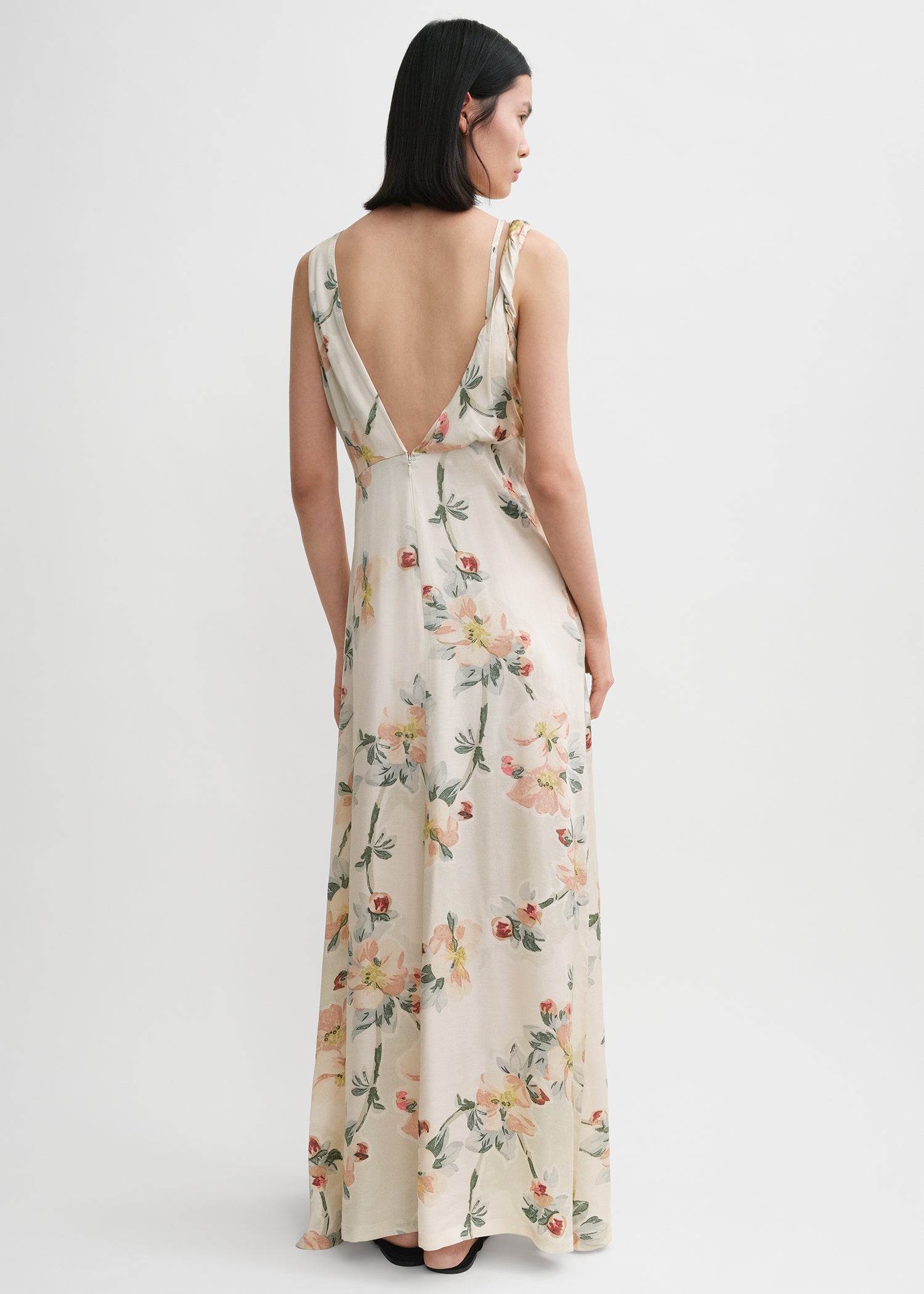 Twist drape dress washed floral 4 Twist drape dress washed floral