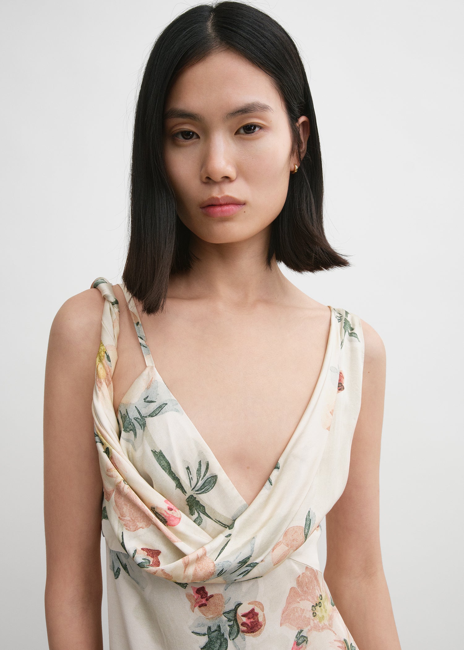 Twist drape dress washed floral 5 Twist drape dress washed floral