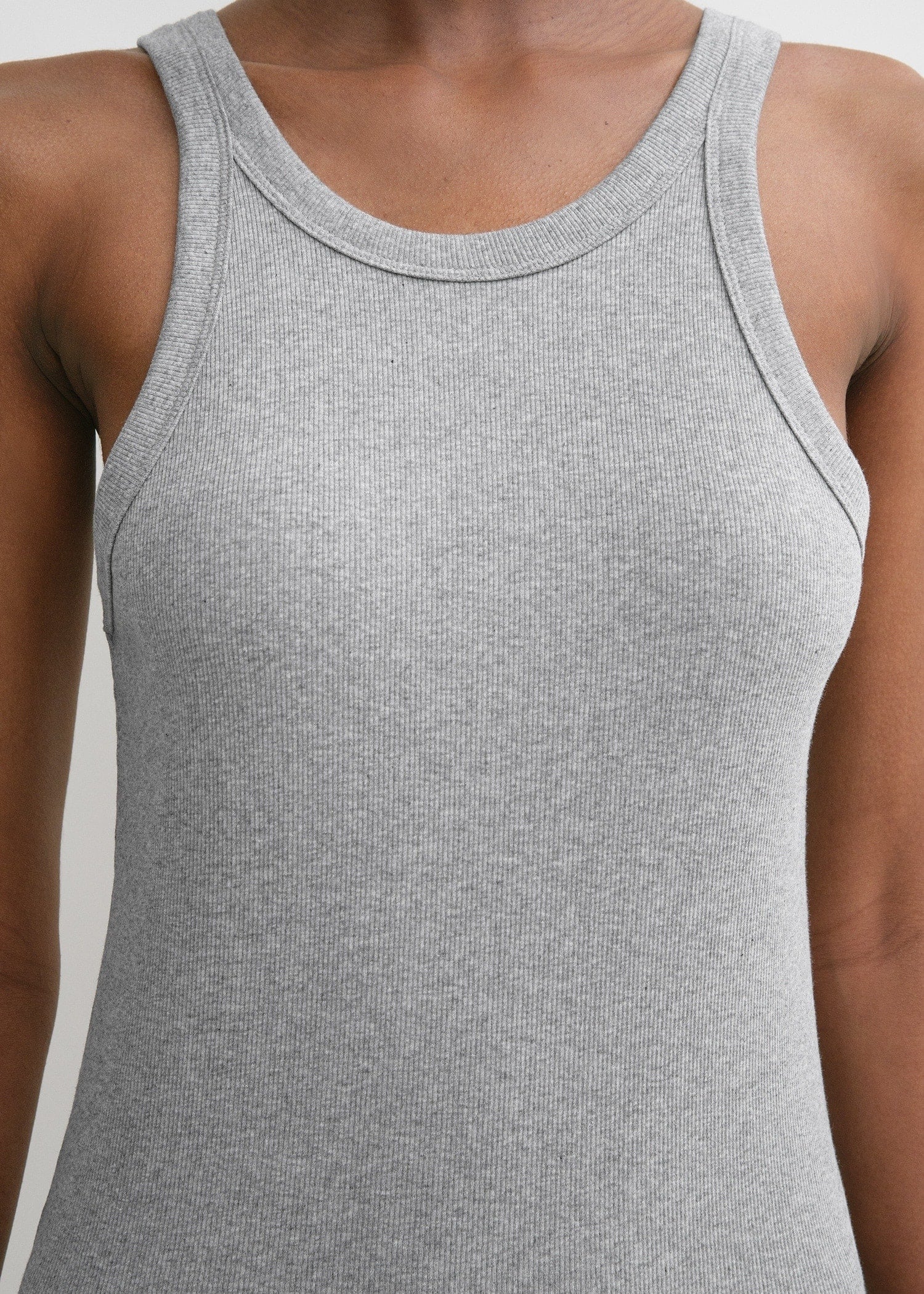 Curved rib tank dress grey melange 5 Curved rib tank dress grey melange