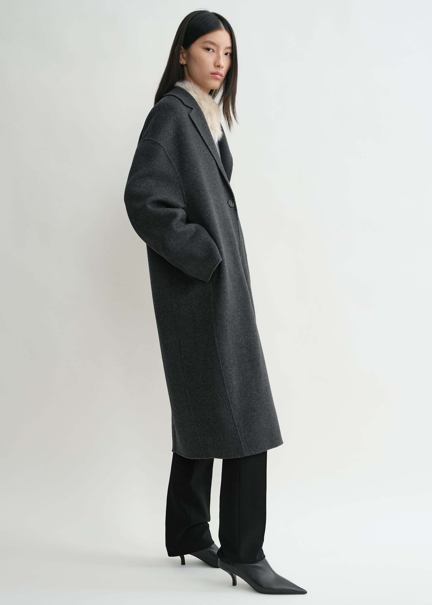 Doublé cocoon coat charcoal melange 3 Doublé cocoon coat charcoal melange