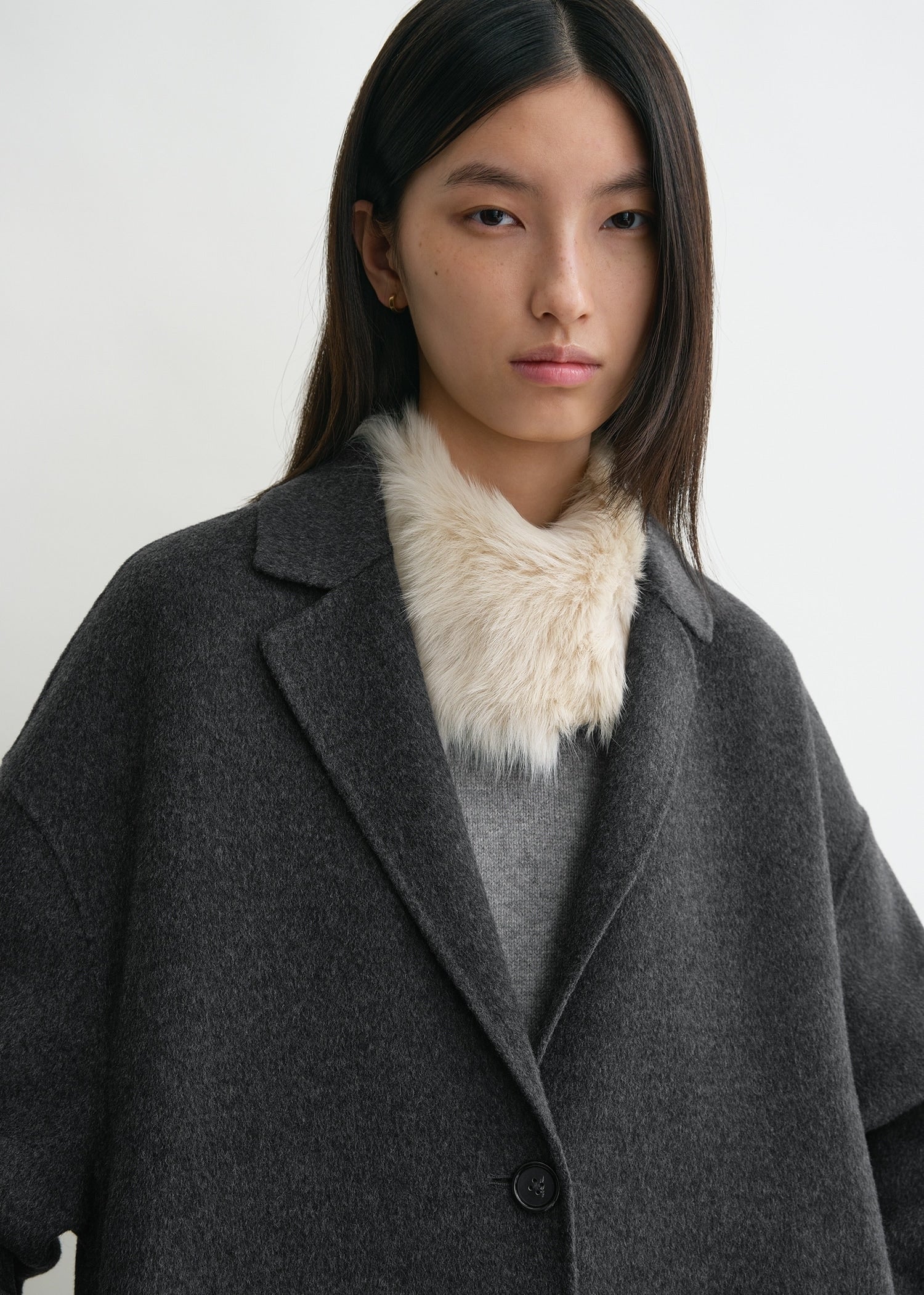 Doublé cocoon coat charcoal melange 5 Doublé cocoon coat charcoal melange