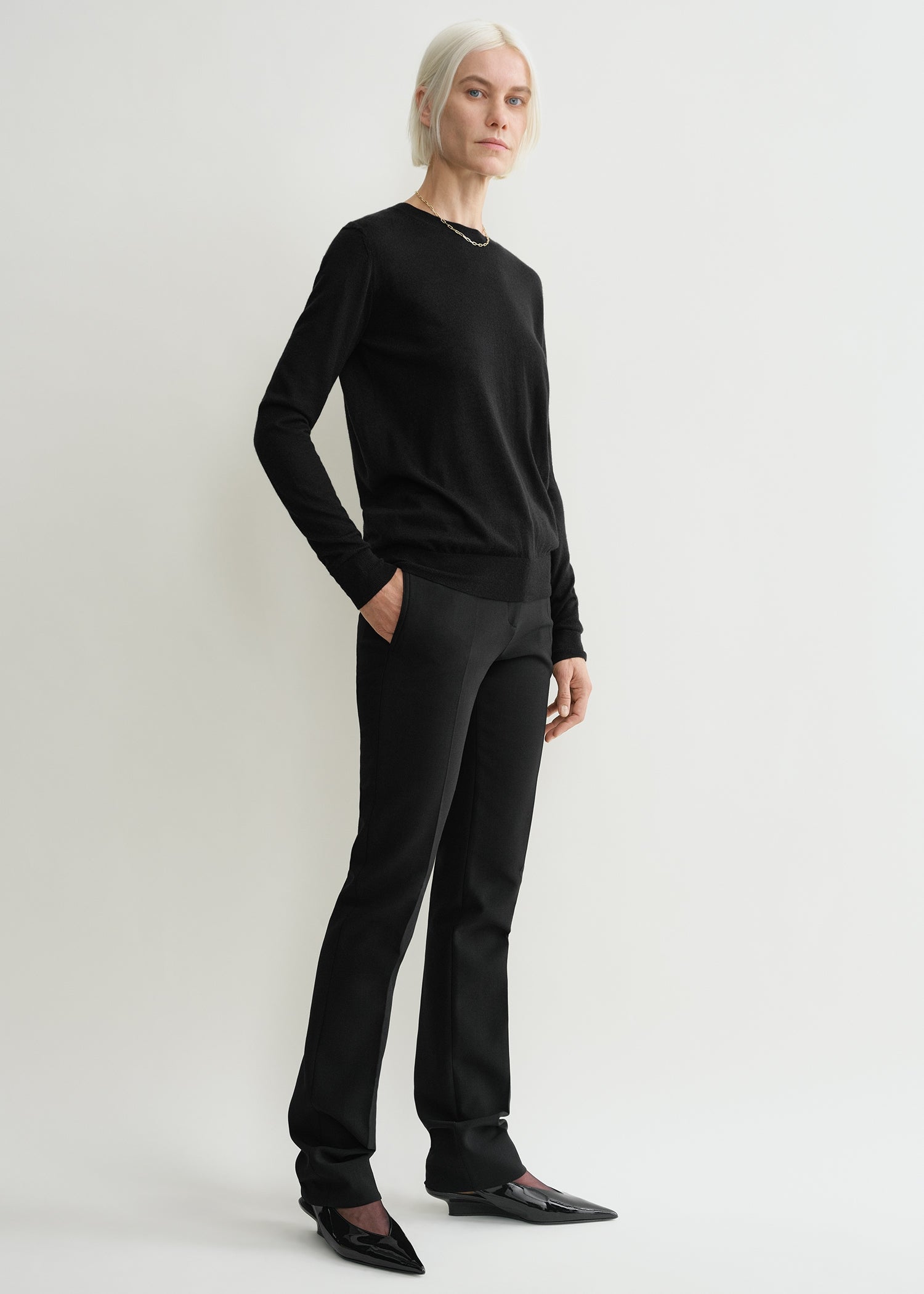 Fine crew-neck knit black 3 Fine crew-neck knit black