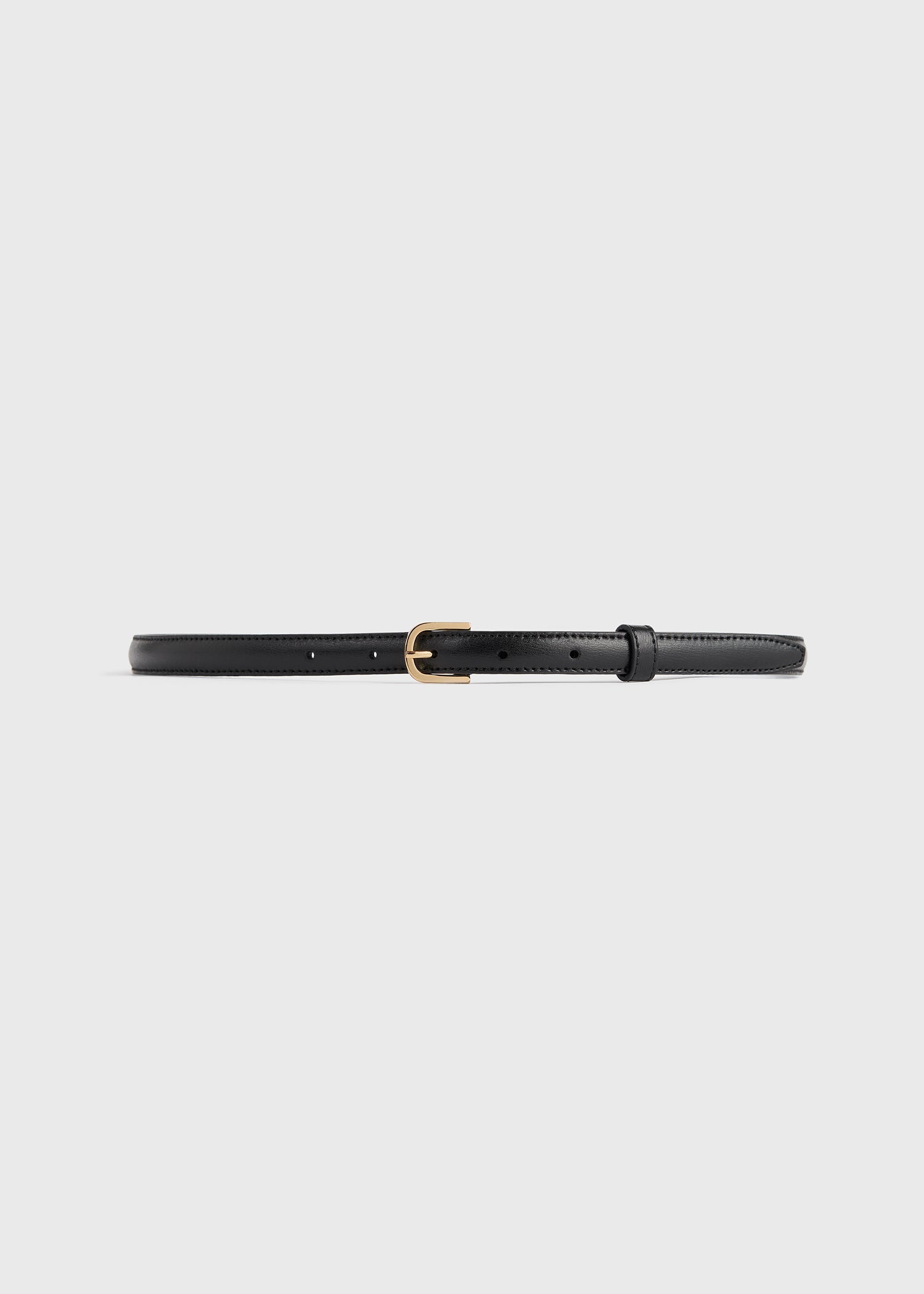 Thin leather belt black
