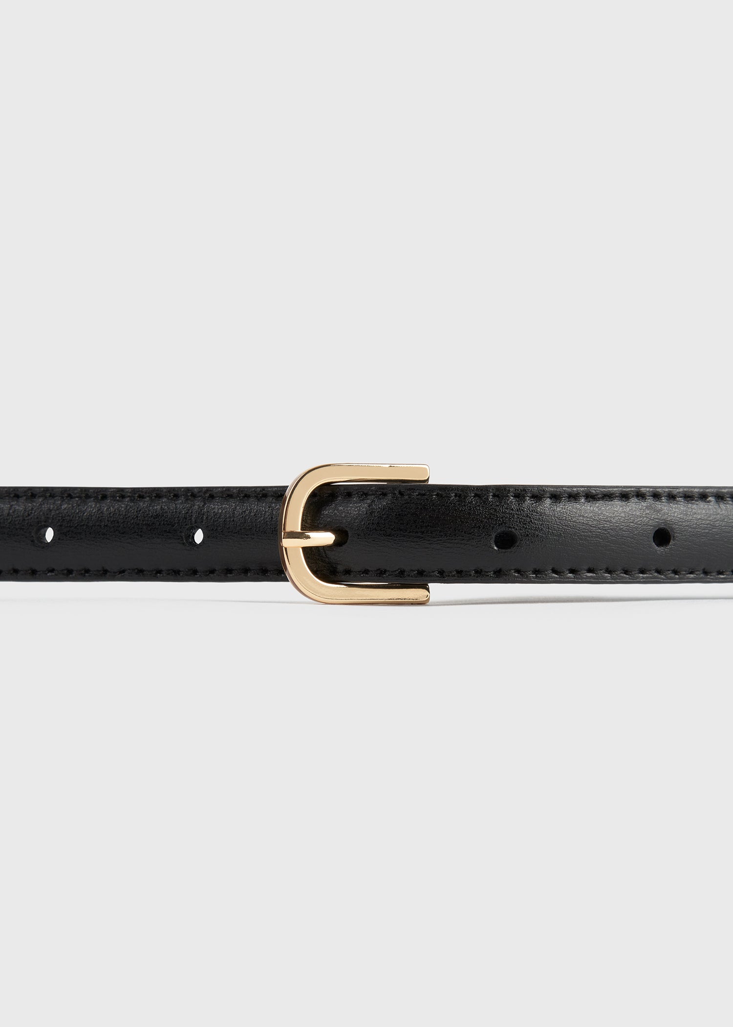 Thin leather belt black 6 Thin leather belt black