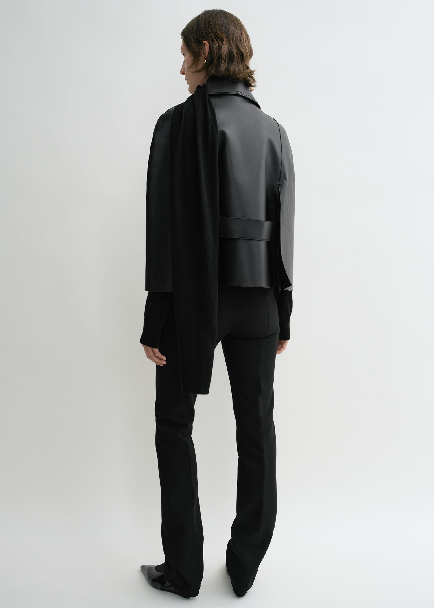 Double leather cape black 4 Double leather cape black