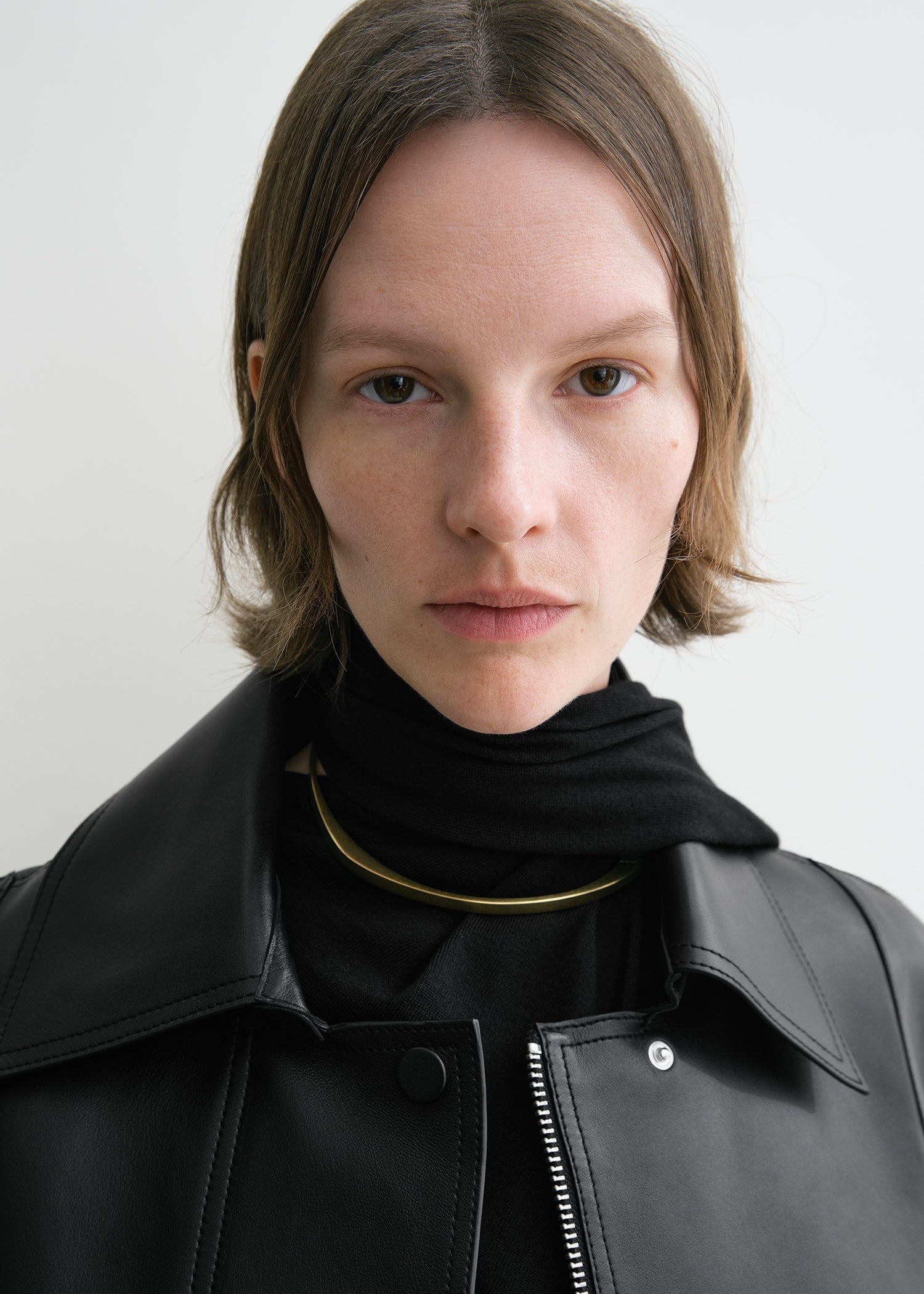 Double leather cape black 6 Double leather cape black