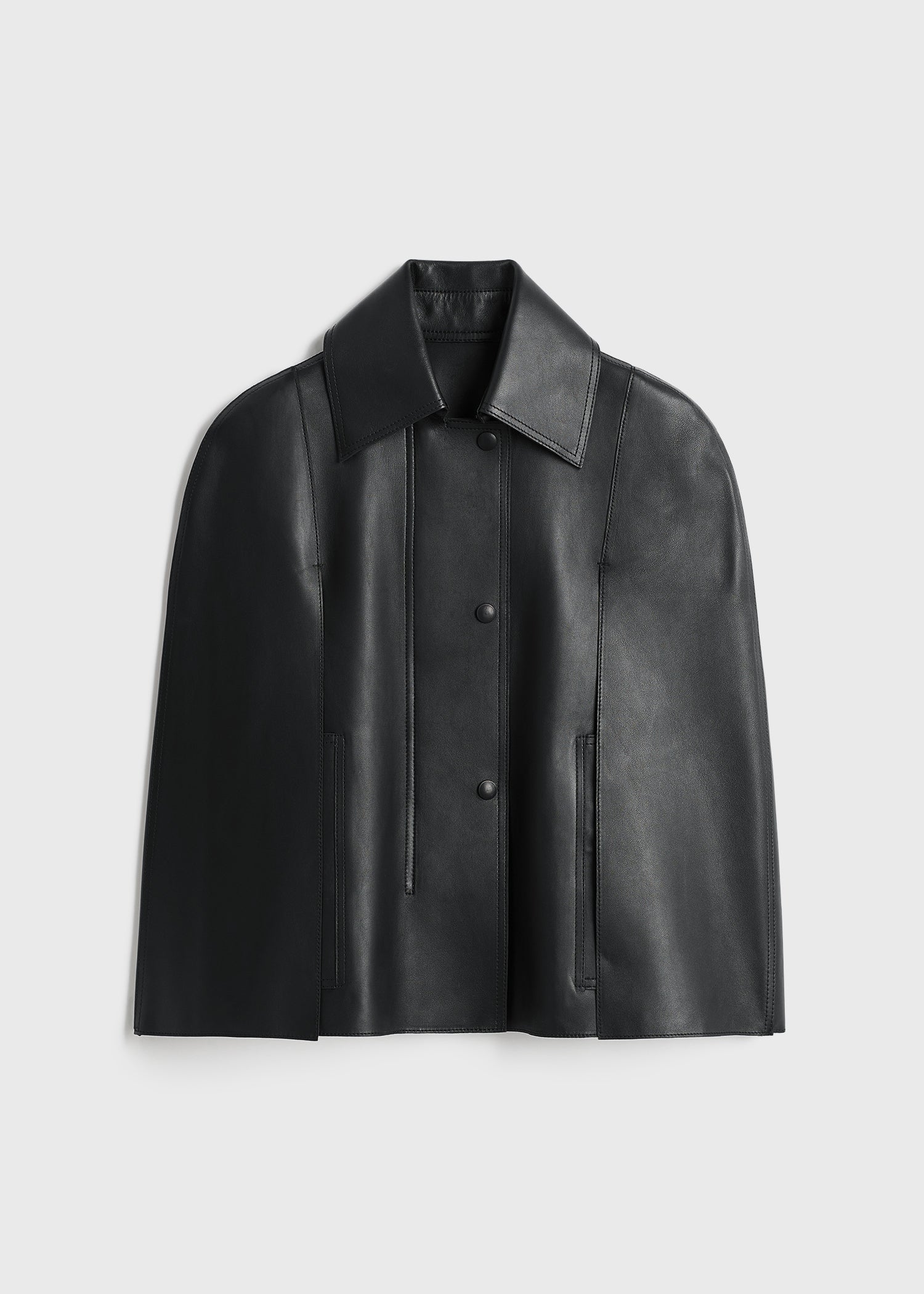 Double leather cape black 7 Double leather cape black