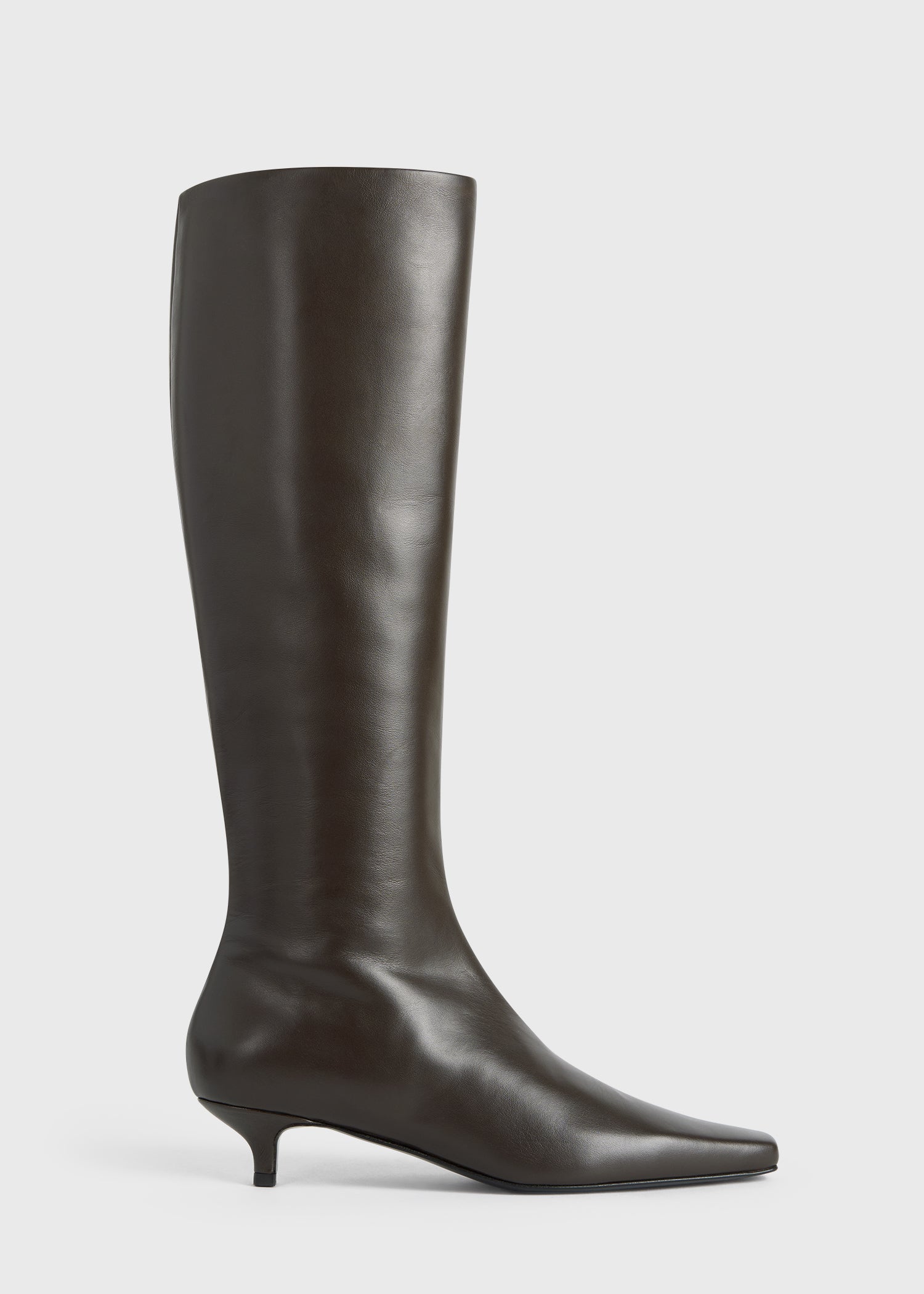 Slim leather knee-high boots bark 9 Slim leather knee-high boots bark