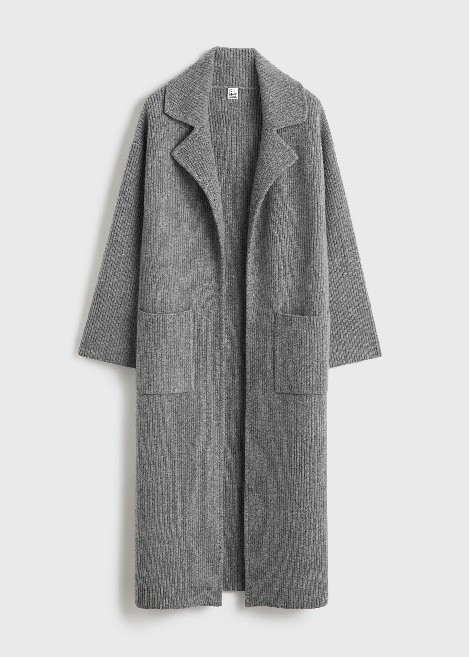Rib-knit cardi coat grey melange 6 Rib-knit cardi coat grey melange