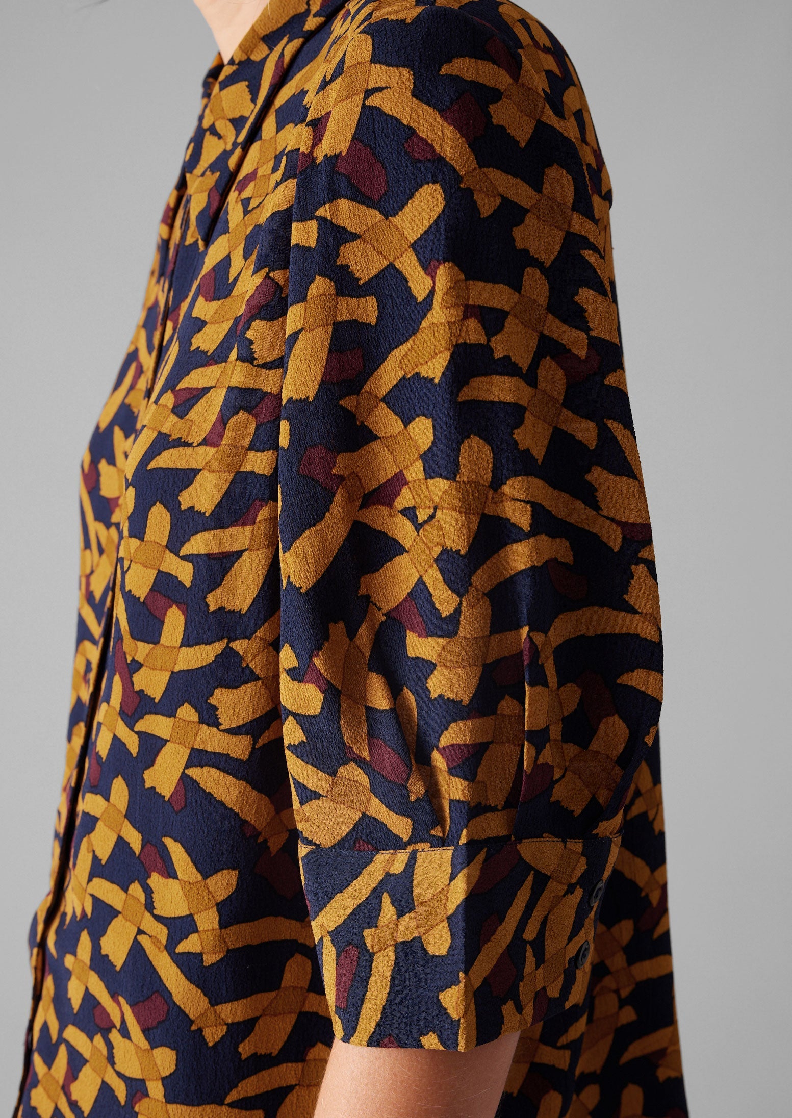 Gia Washi Print Shirt | Deep Blue/Marigold 4 Gia Washi Print Shirt | Deep Blue/Marigold