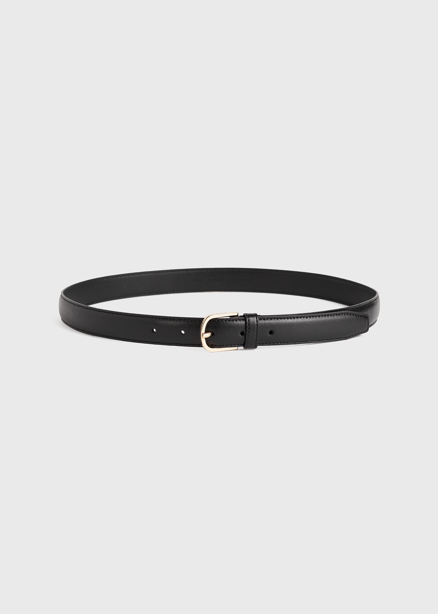 Slim leather trouser belt black 4 Slim leather trouser belt black