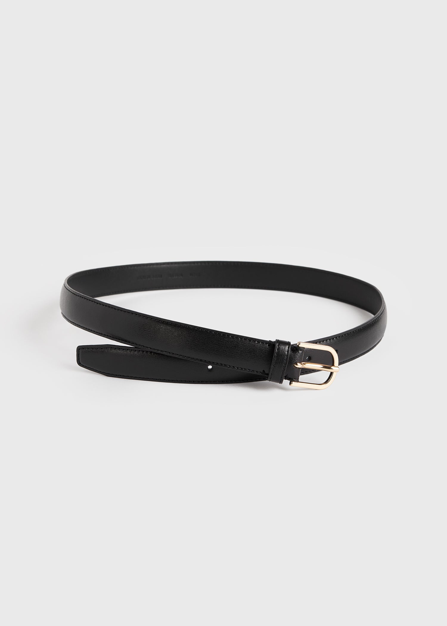 Slim leather trouser belt black 5 Slim leather trouser belt black