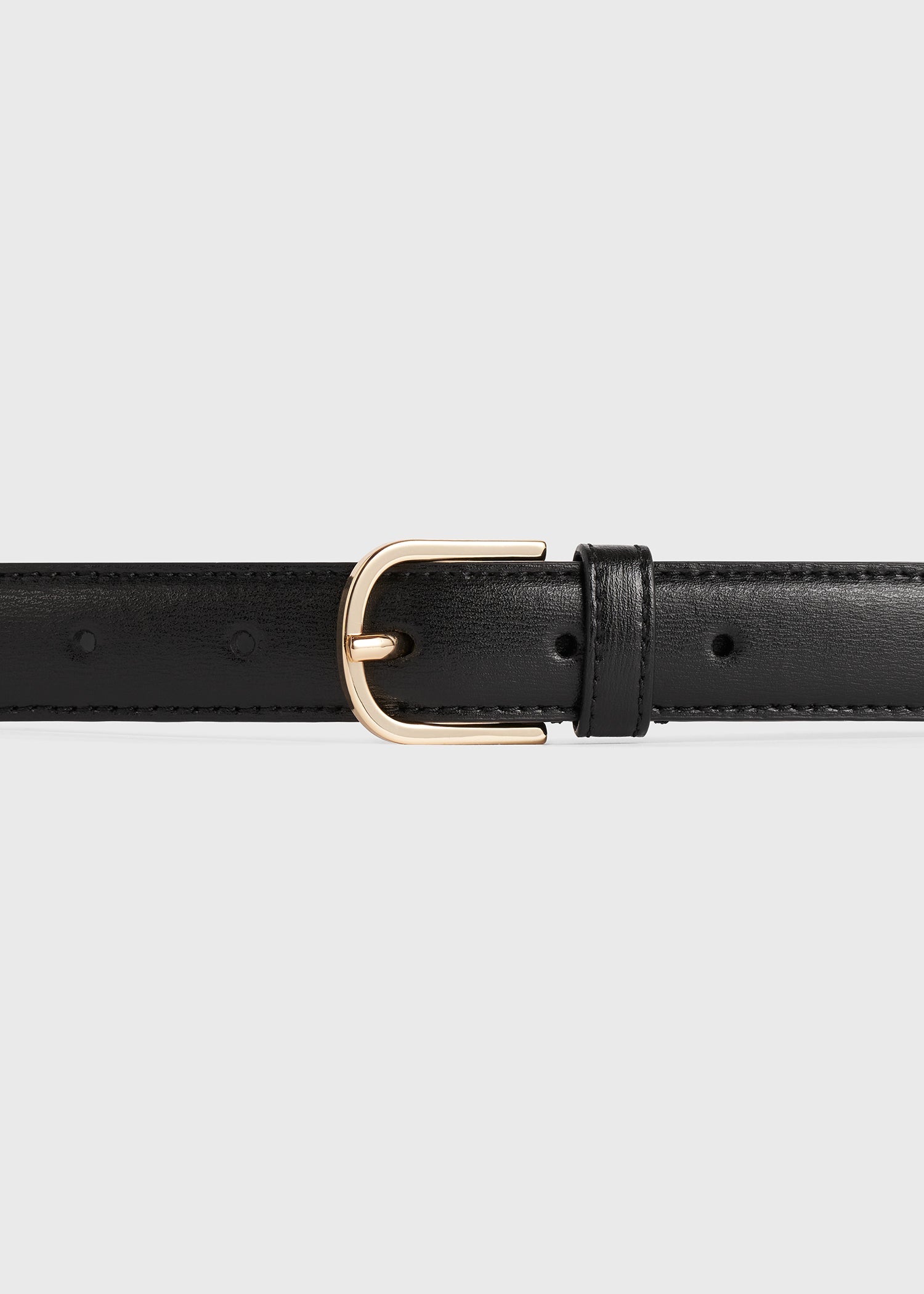 Slim leather trouser belt black 6 Slim leather trouser belt black