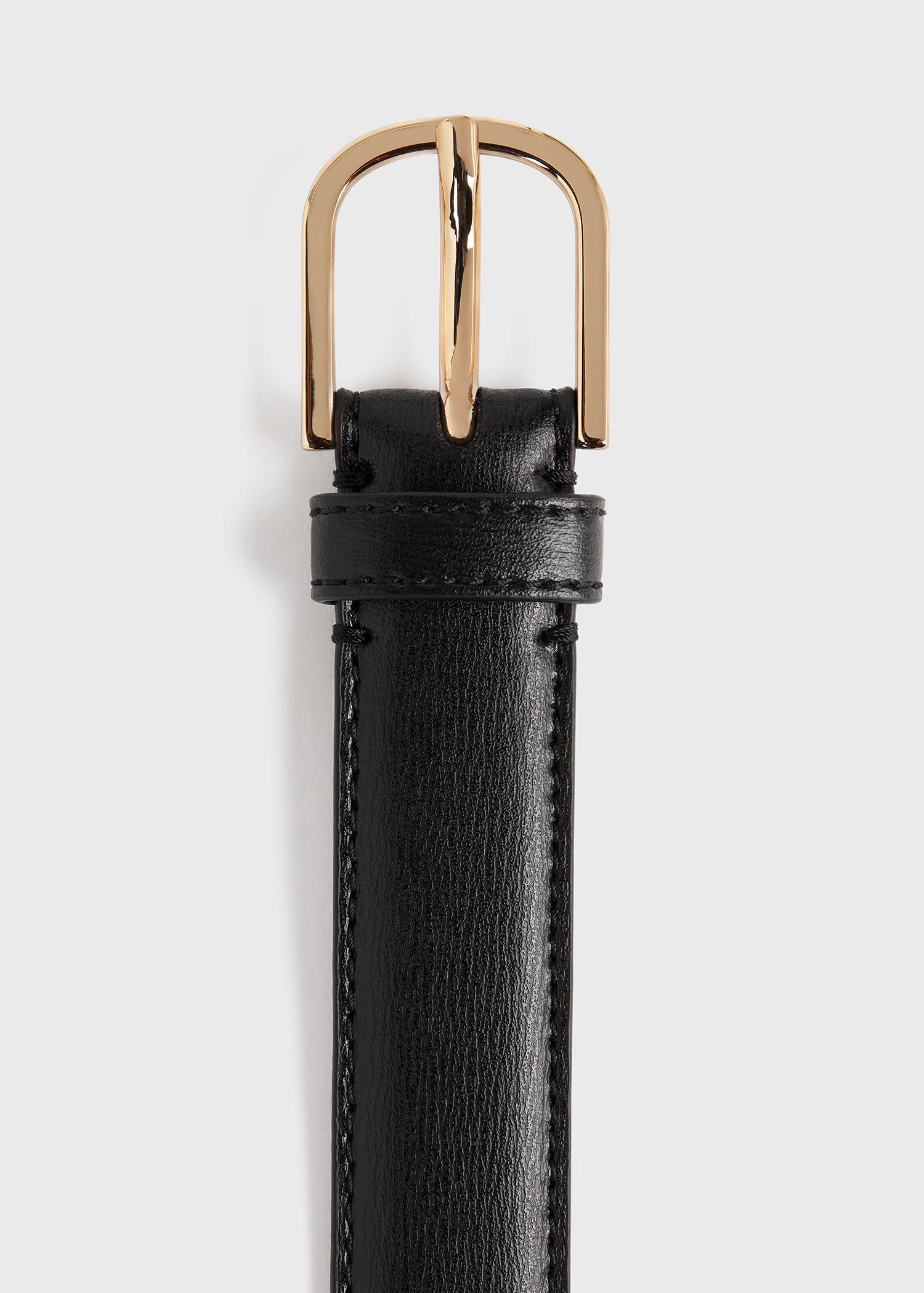 Slim leather trouser belt black 7 Slim leather trouser belt black