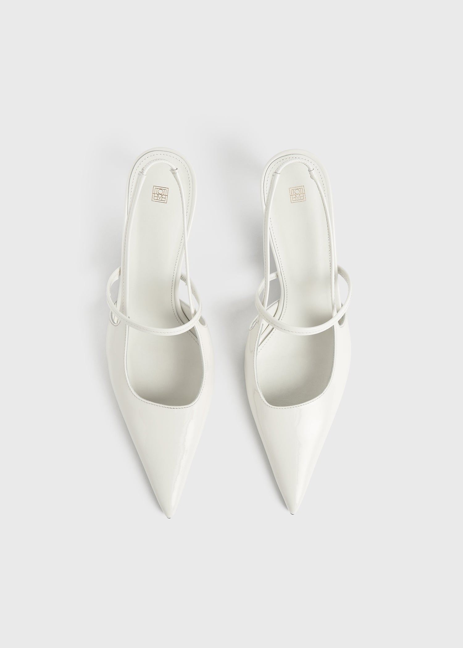 Sharp patent slingbacks off-white 5 Sharp patent slingbacks off-white