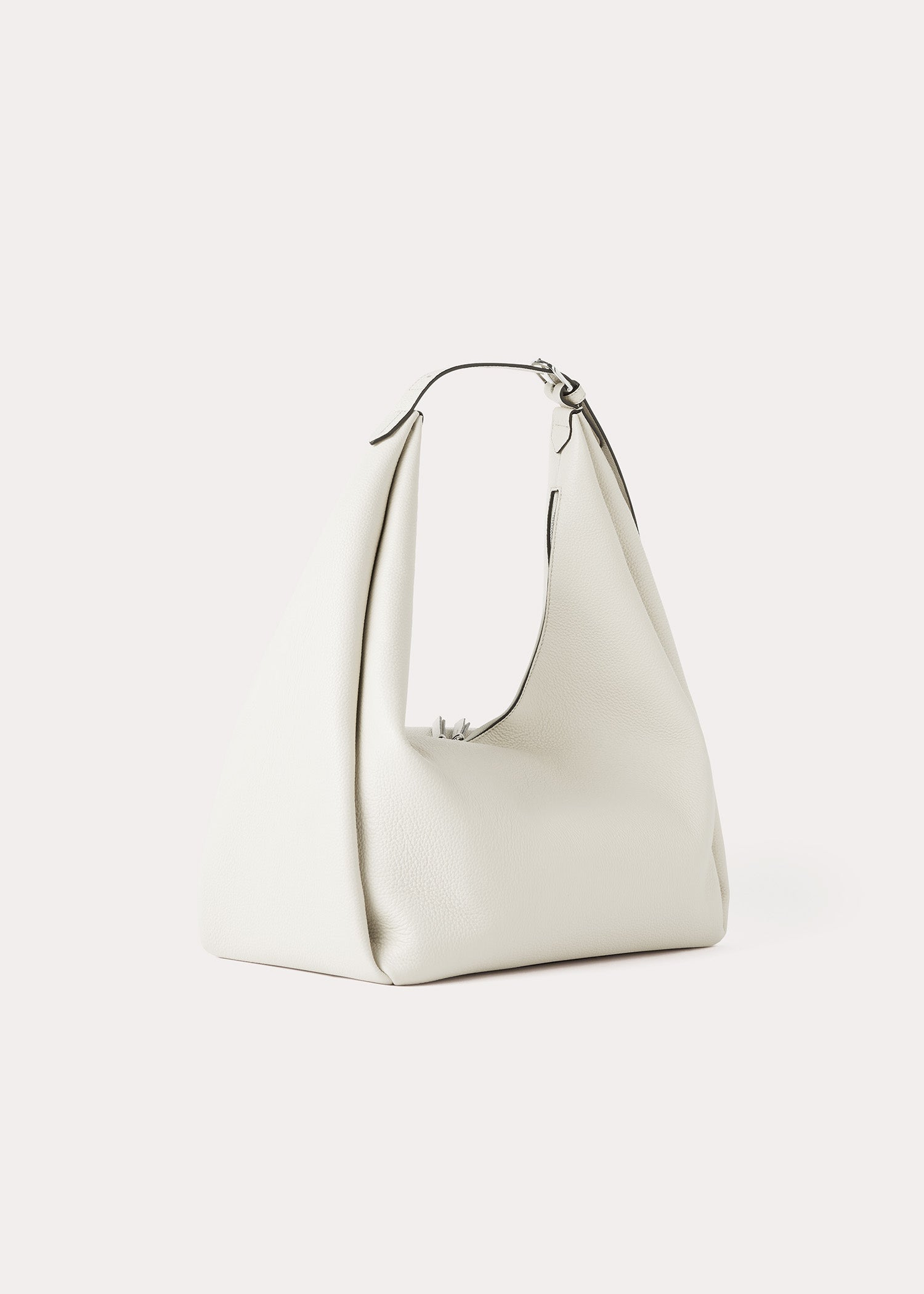 Grained-leather hobo bag milk 5 Grained-leather hobo bag milk