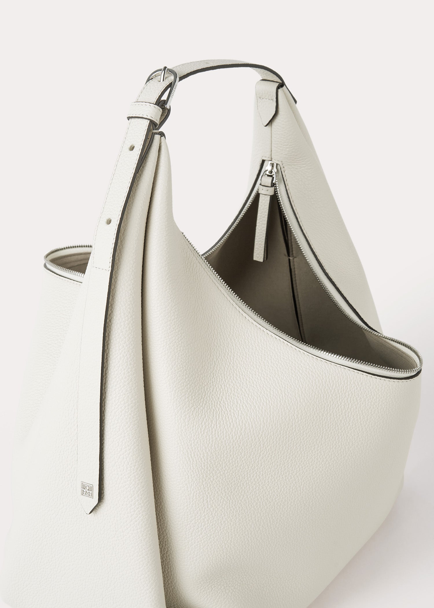 Grained-leather hobo bag milk 6 Grained-leather hobo bag milk