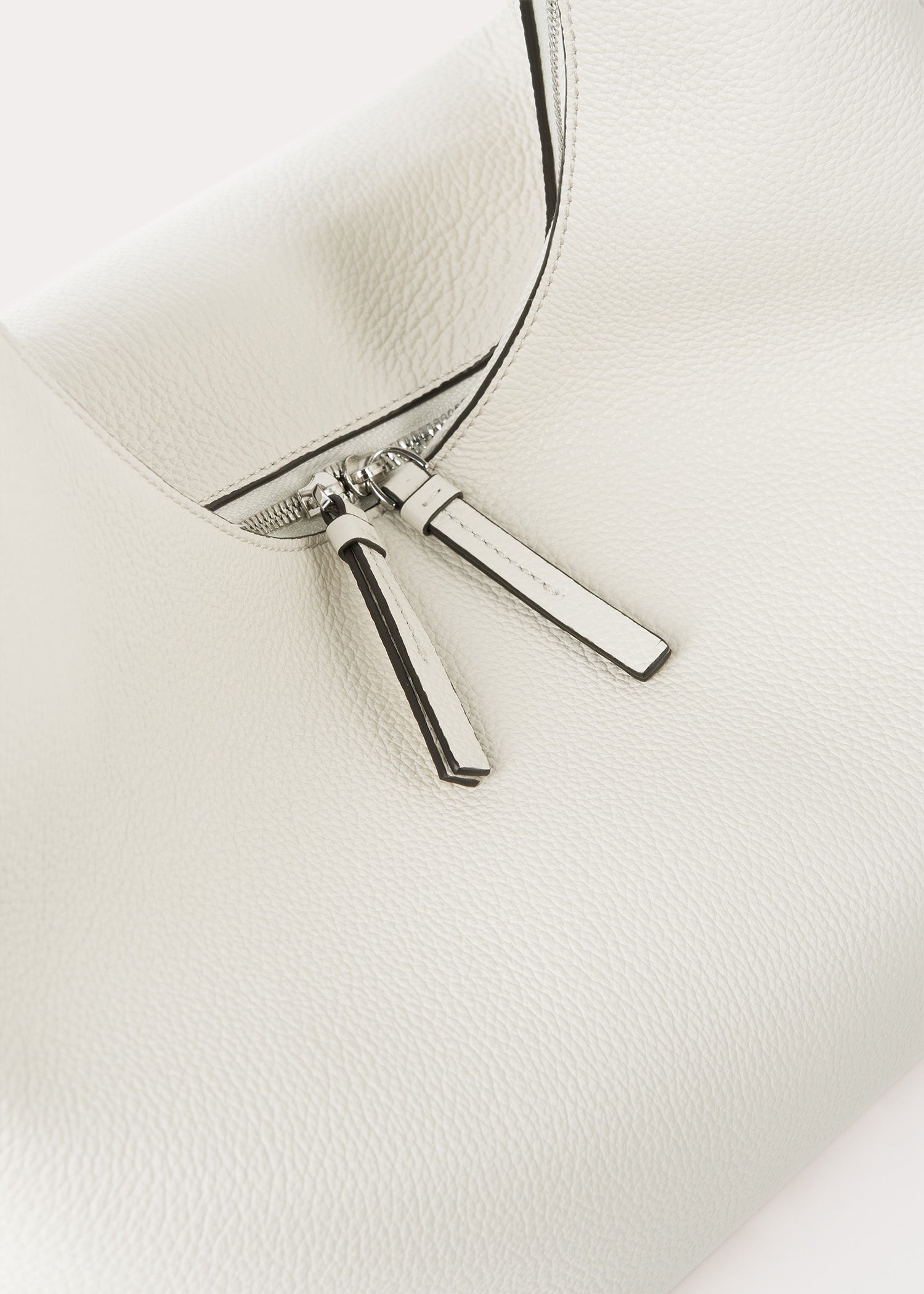 Grained-leather hobo bag milk 8 Grained-leather hobo bag milk