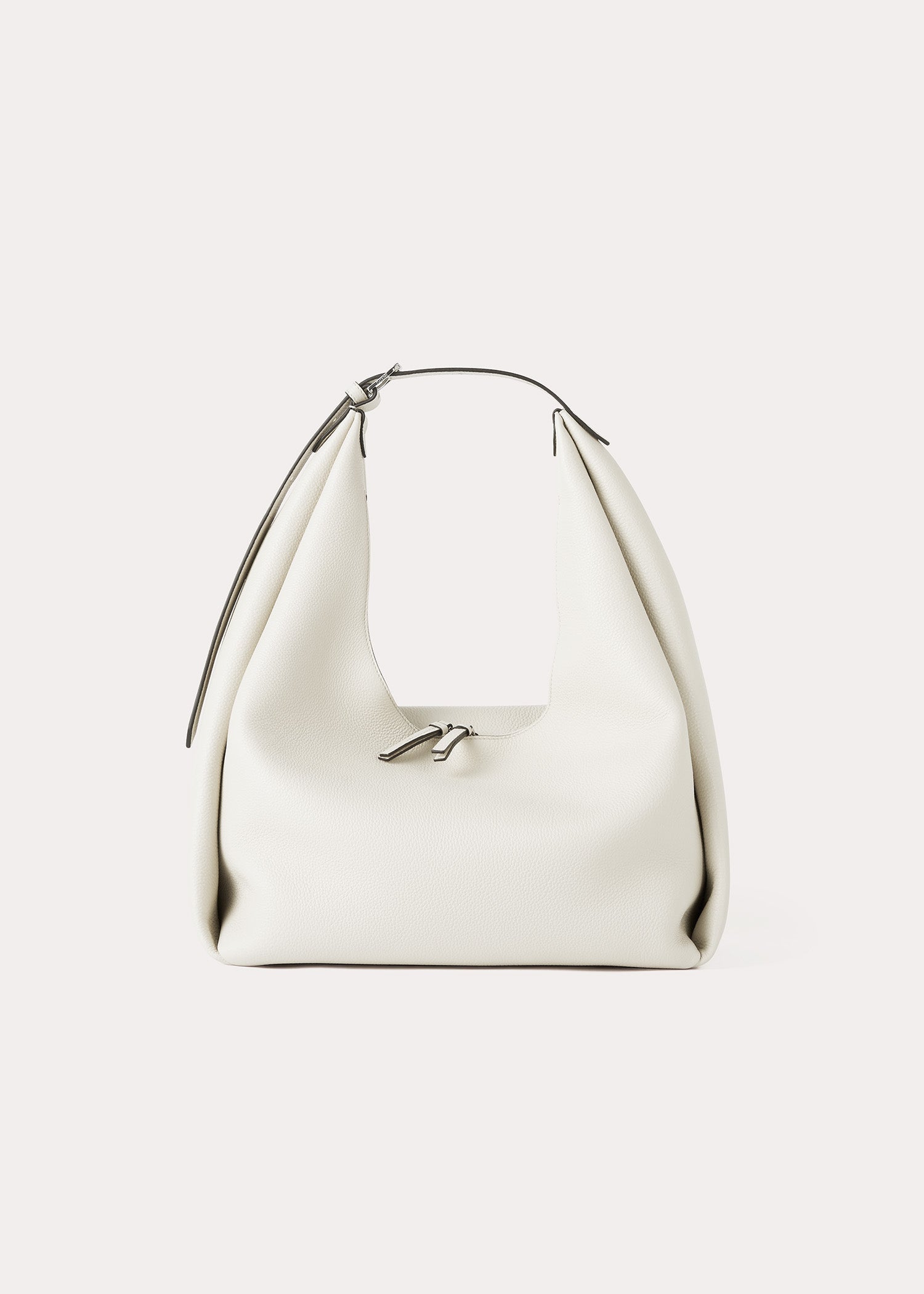 Grained-leather hobo bag milk 10 Grained-leather hobo bag milk