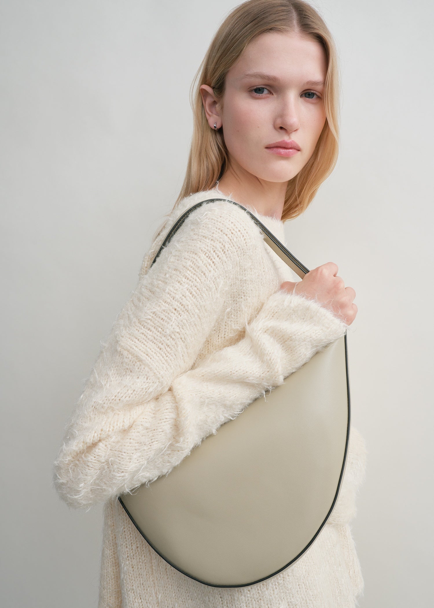 Leather scooped sling fawn 3 Leather scooped sling fawn