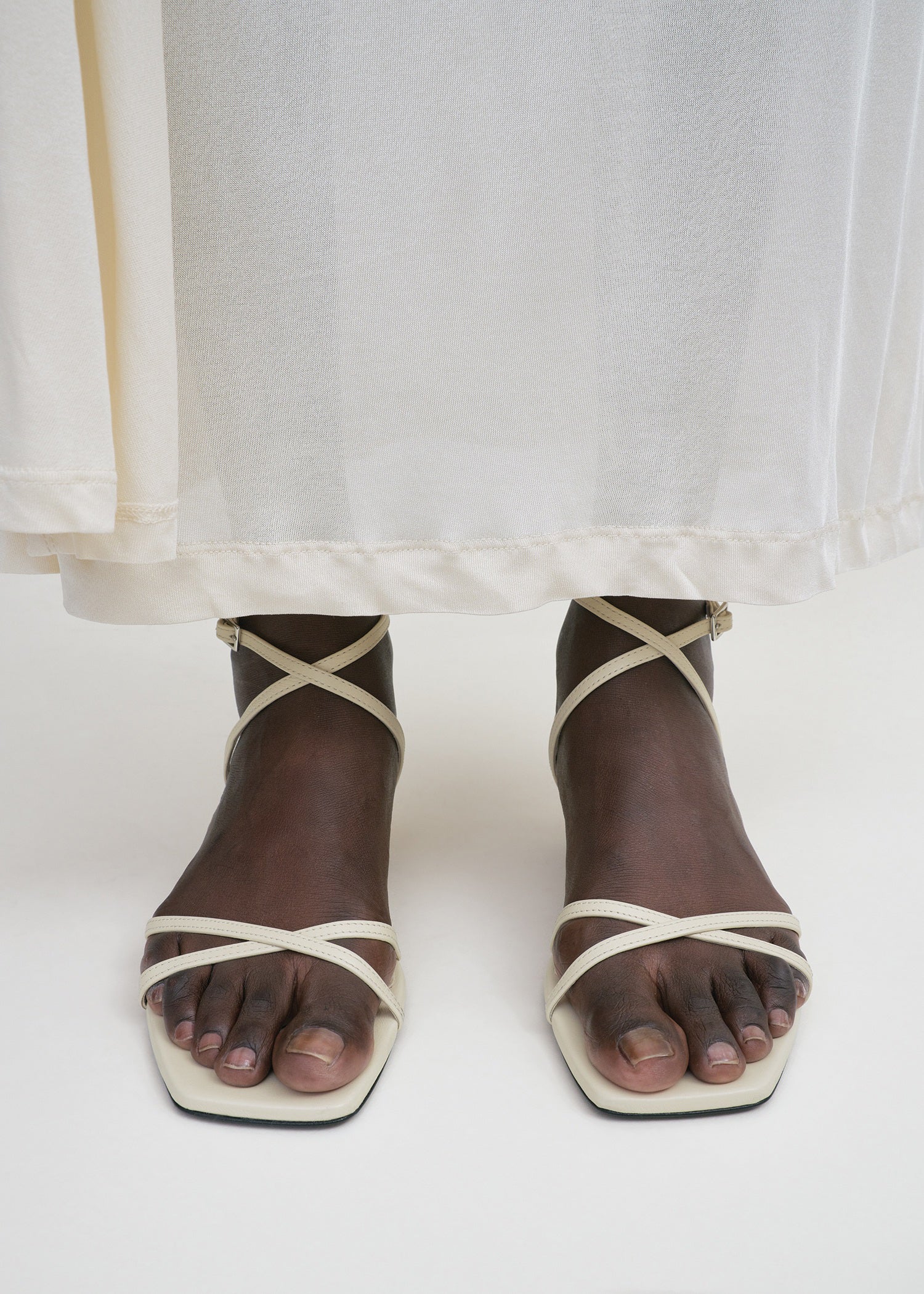 Leather crossover sandals off-white 3 Leather crossover sandals off-white
