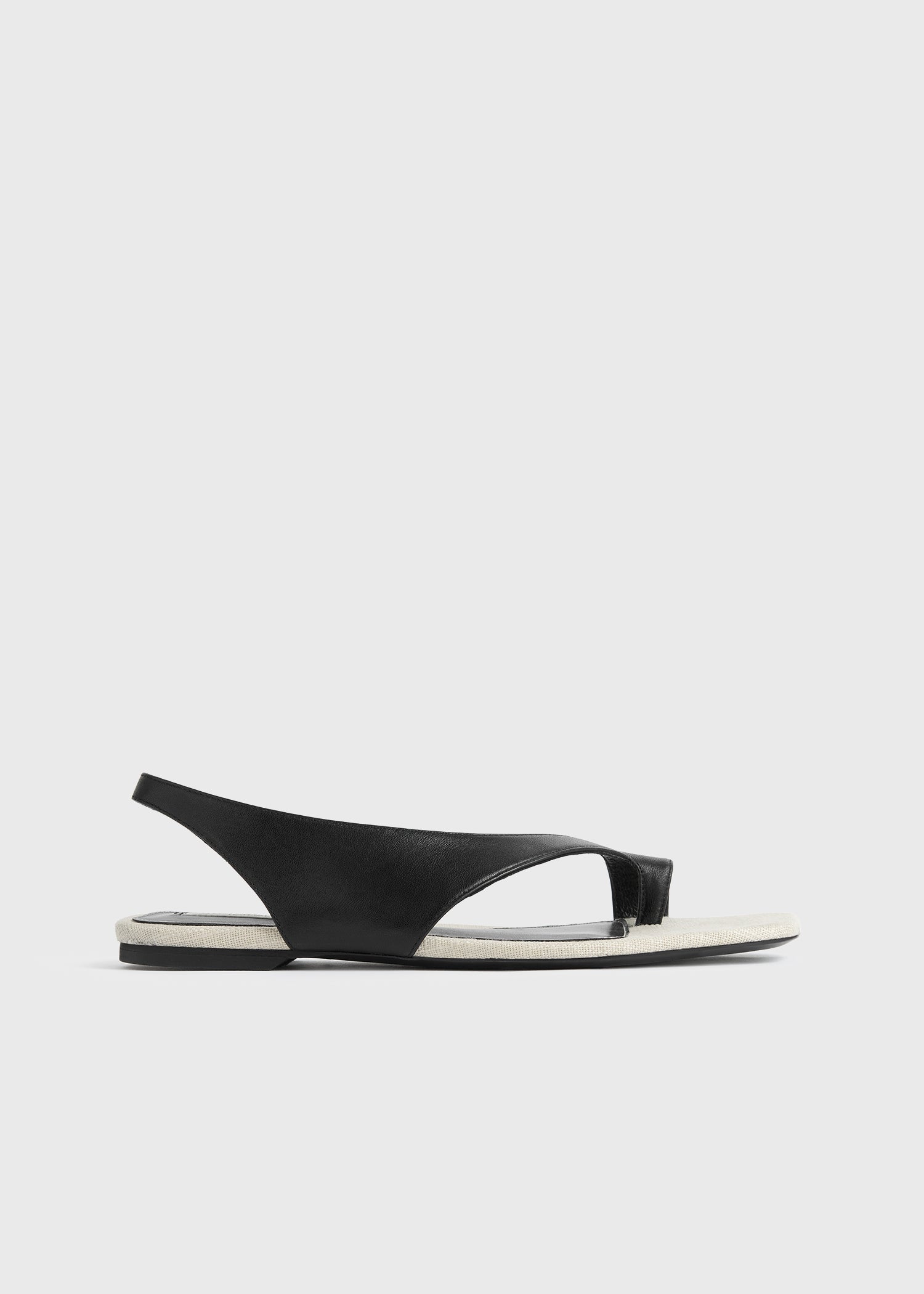 Leather thong sandals black/sand