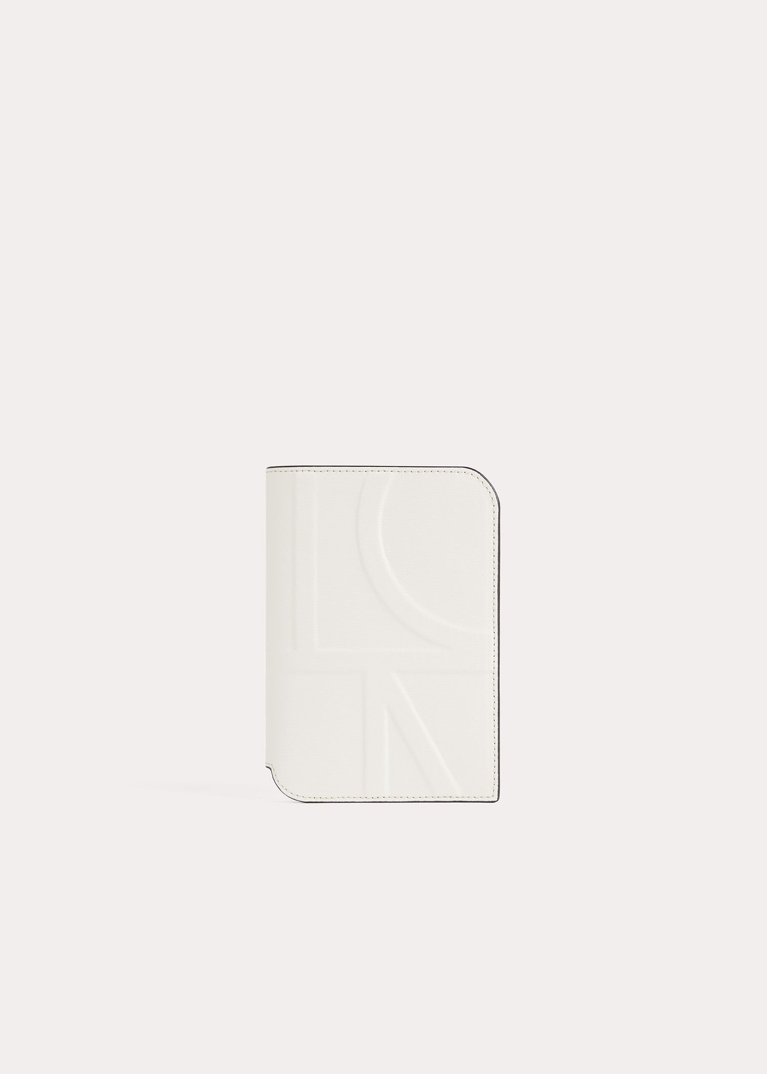 Monogram leather passport holder milk