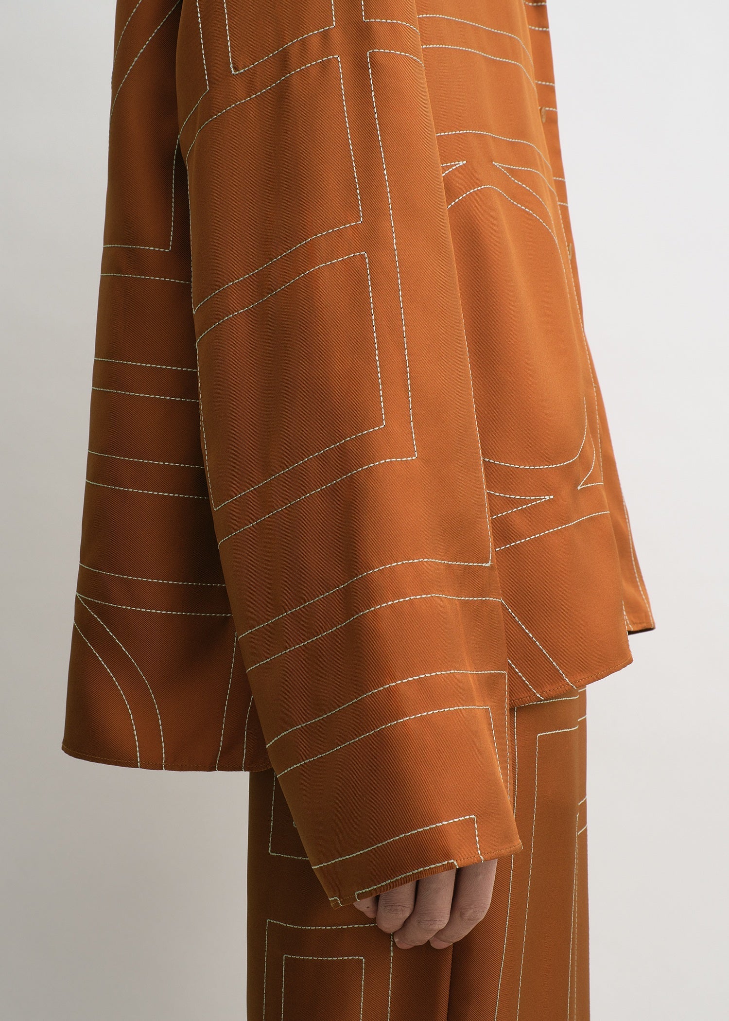 Monogram silk pj top terracotta 6 Monogram silk pj top terracotta