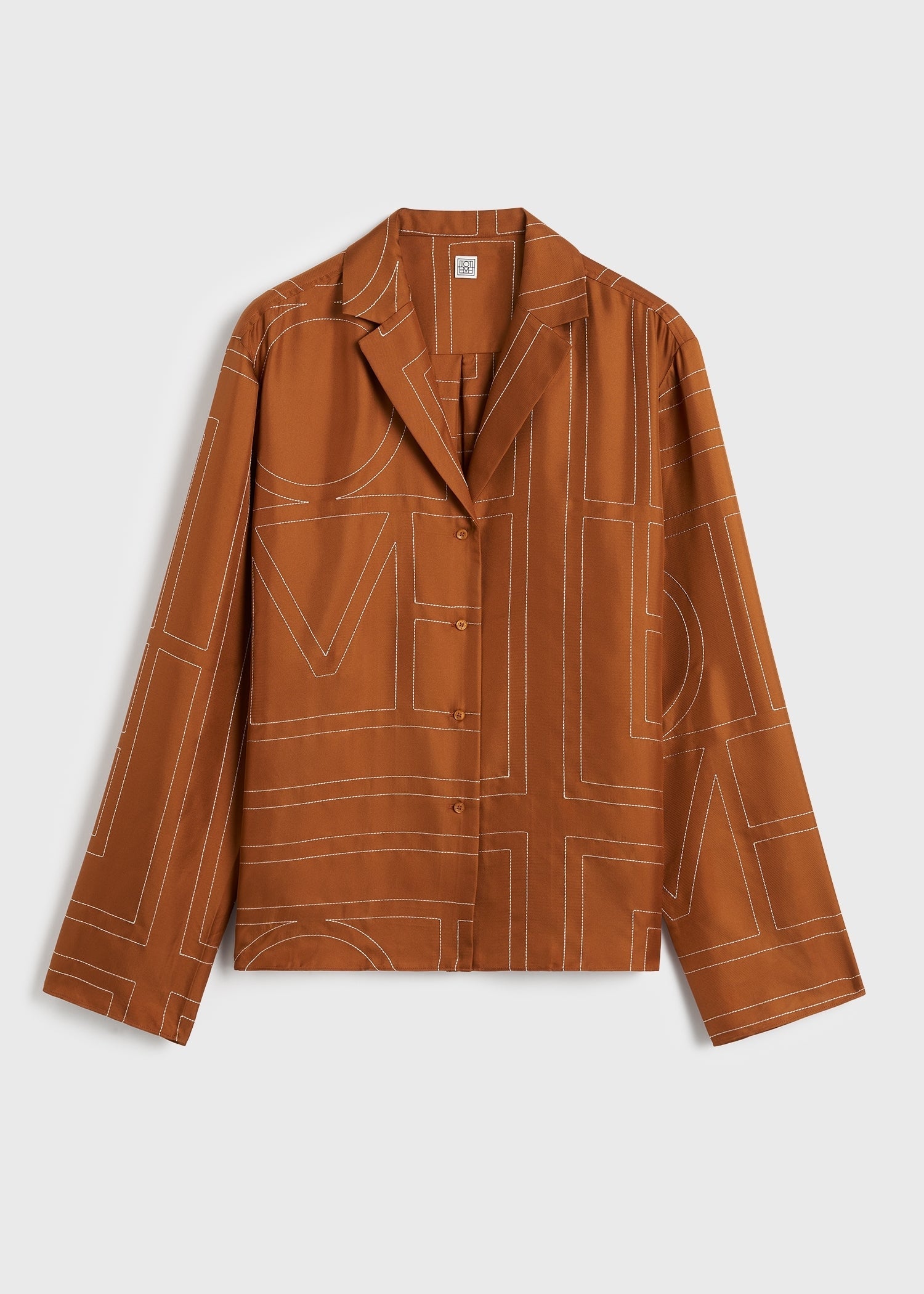Monogram silk pj top terracotta 7 Monogram silk pj top terracotta