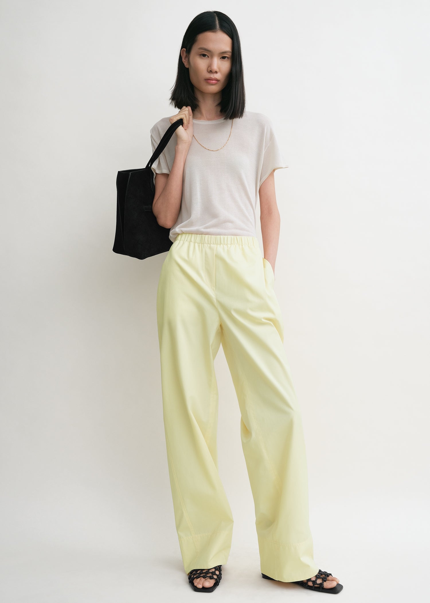 Twisted seam boxer trousers straw