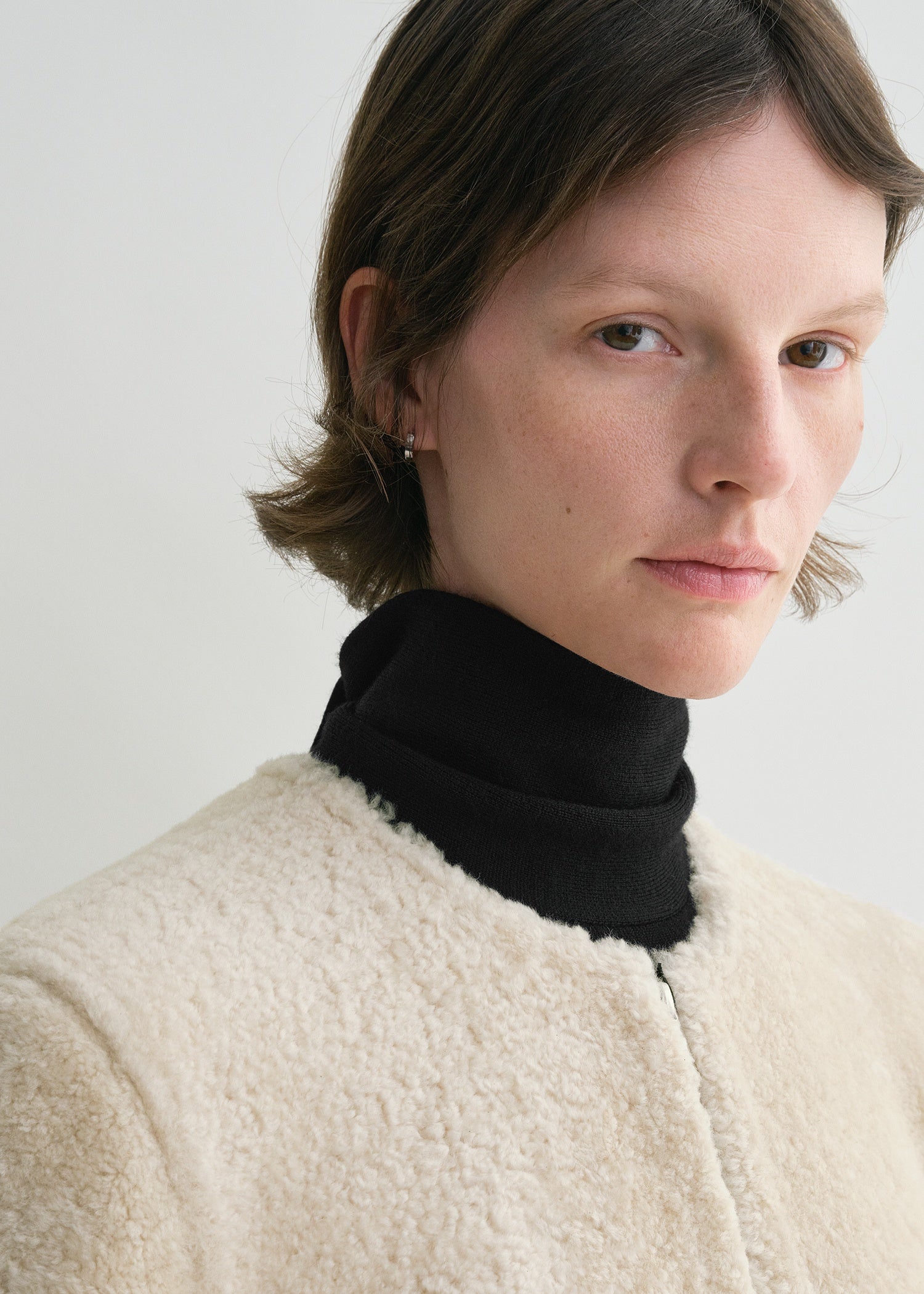 Zipped teddy shearling coat cream 5 Zipped teddy shearling coat cream