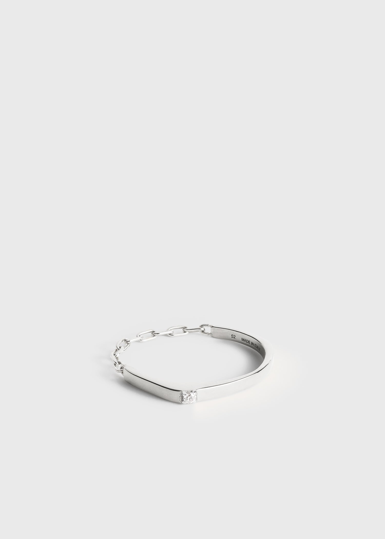 Diamond chain ring 18kt white gold 5 Diamond chain ring 18kt white gold