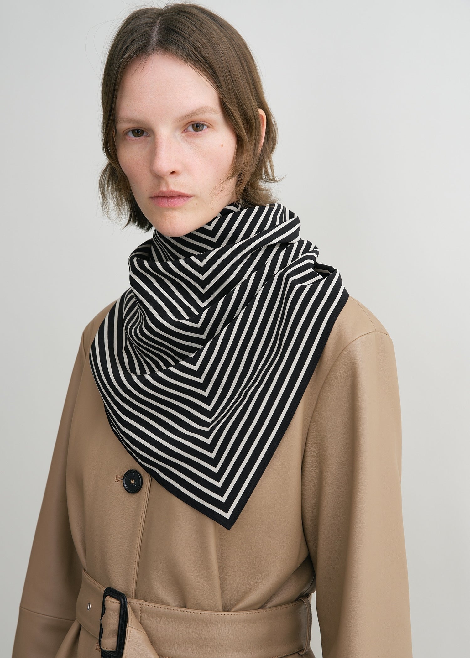 Signature monogram silk blanket scarf black 3 Signature monogram silk blanket scarf black
