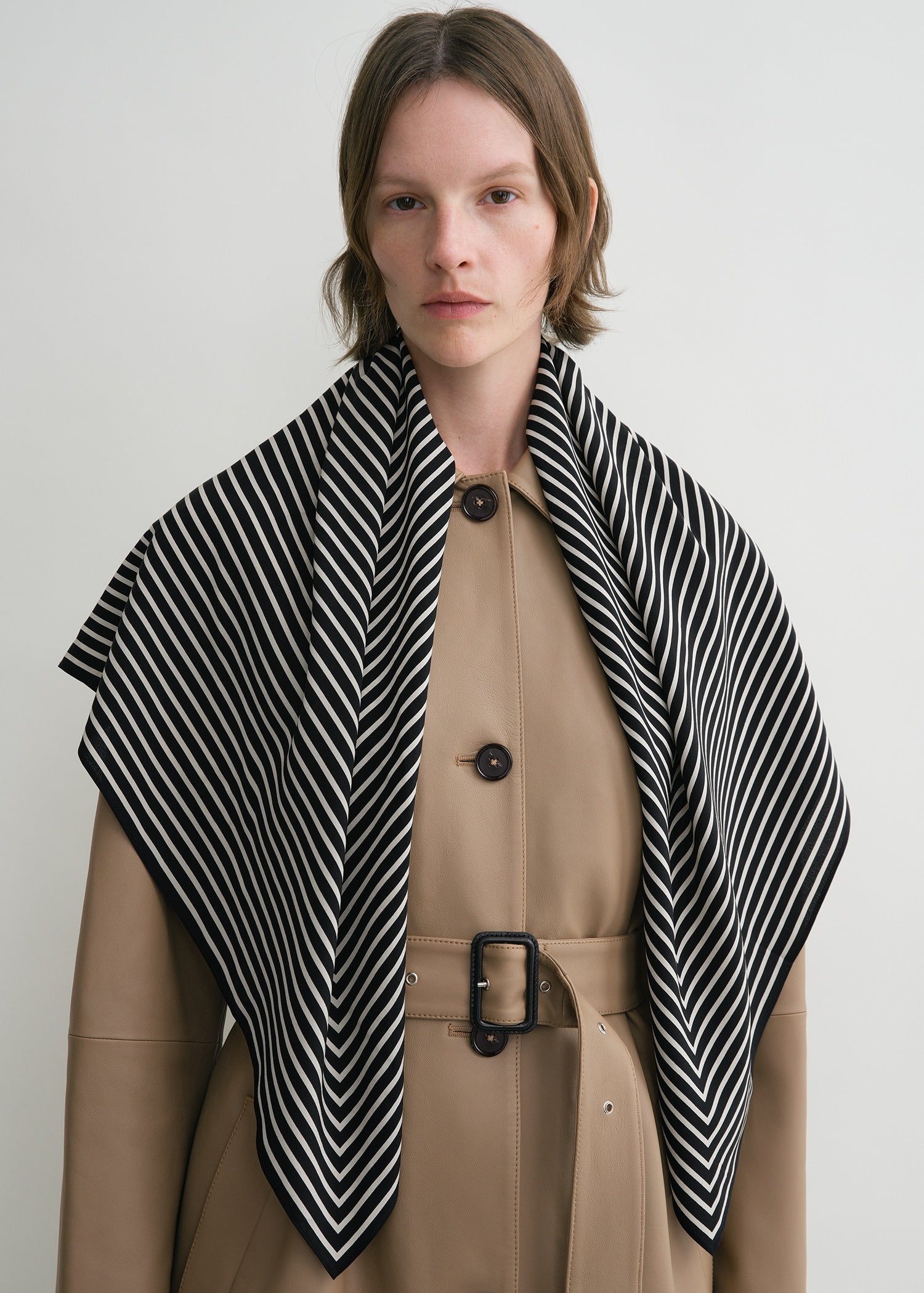 Signature monogram silk blanket scarf black 4 Signature monogram silk blanket scarf black