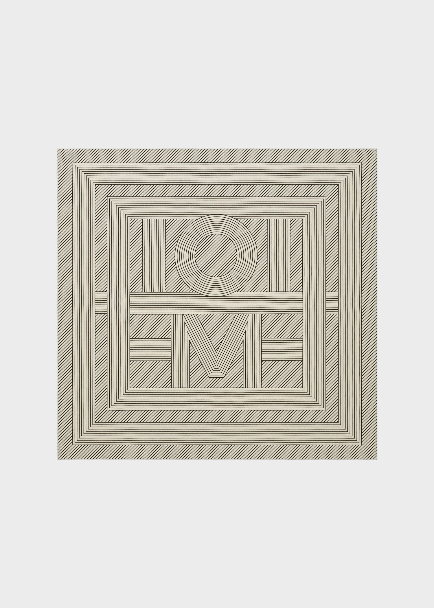 Striped monogram silk scarf creme