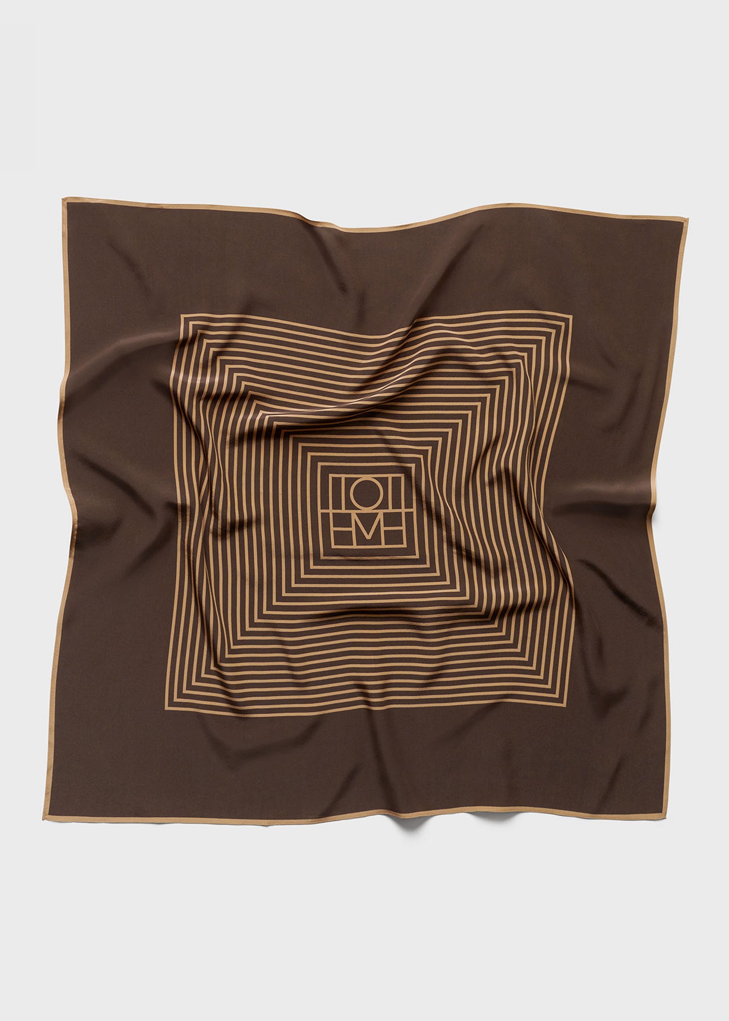 Centered monogram silk scarf dark brown 7 Centered monogram silk scarf dark brown