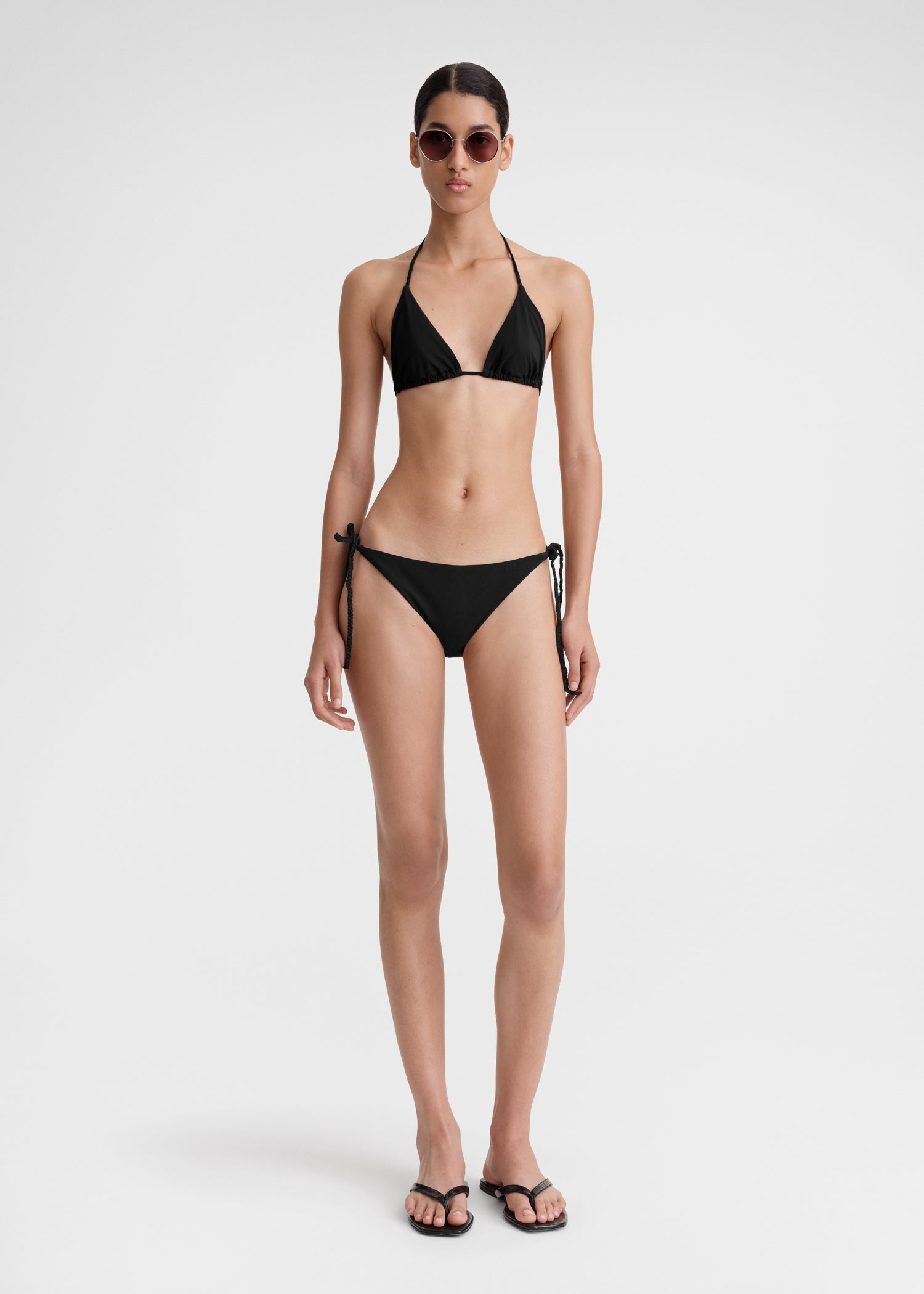Braid-tie bikini bottoms black