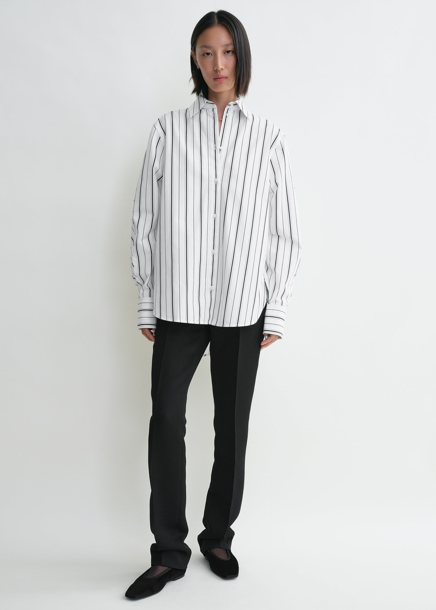 Kimono-sleeve striped shirt white/black 3 Kimono-sleeve striped shirt white/black