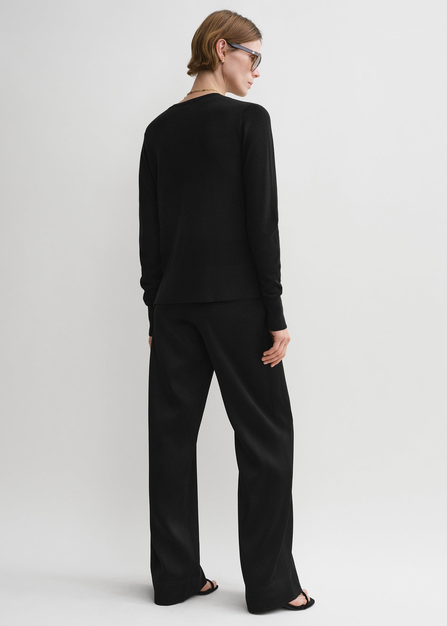 Contrast satin trousers black 4 Contrast satin trousers black