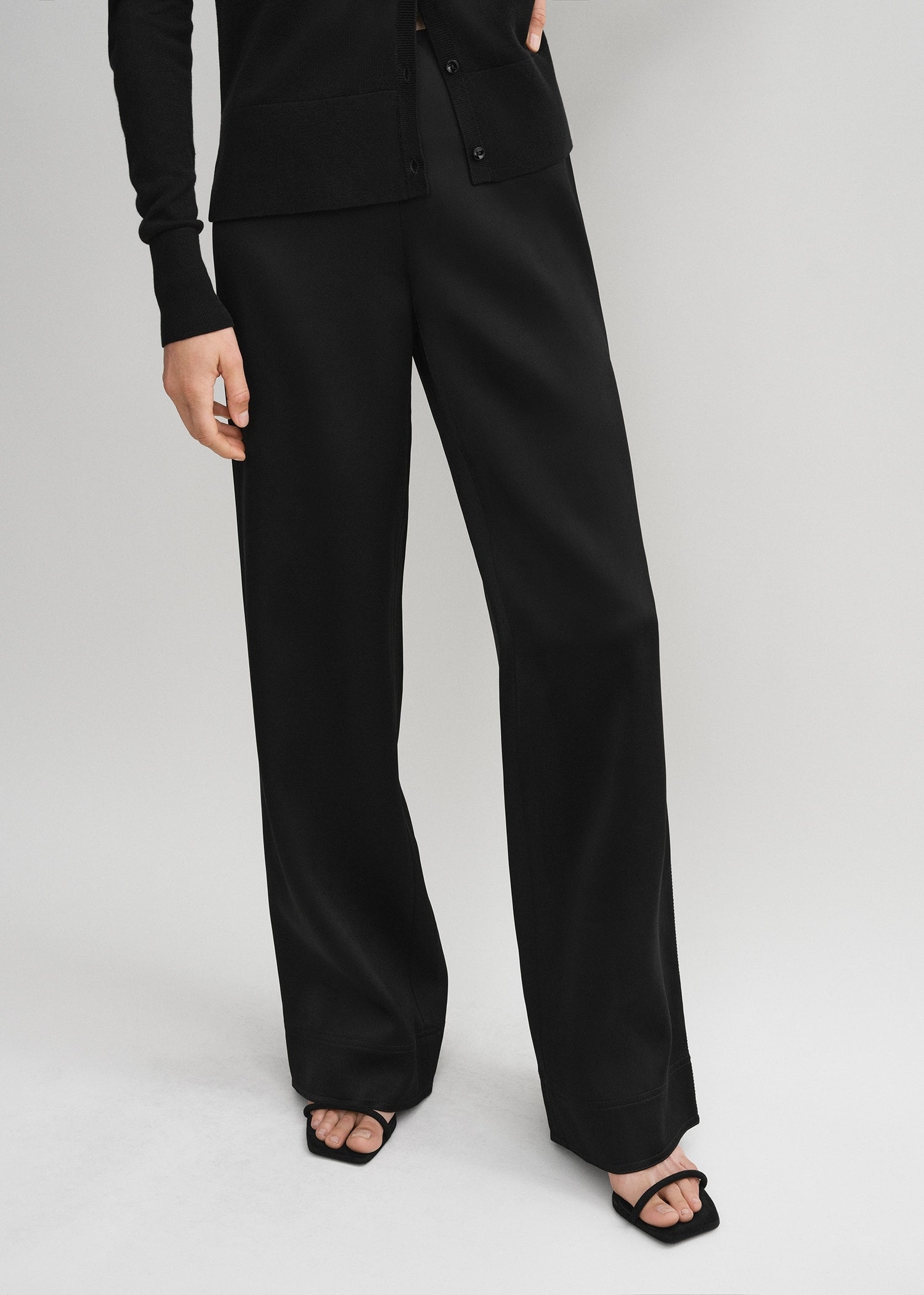 Contrast satin trousers black 5 Contrast satin trousers black