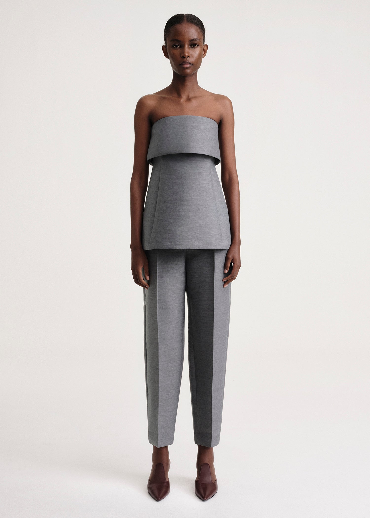 Foldover evening top steel