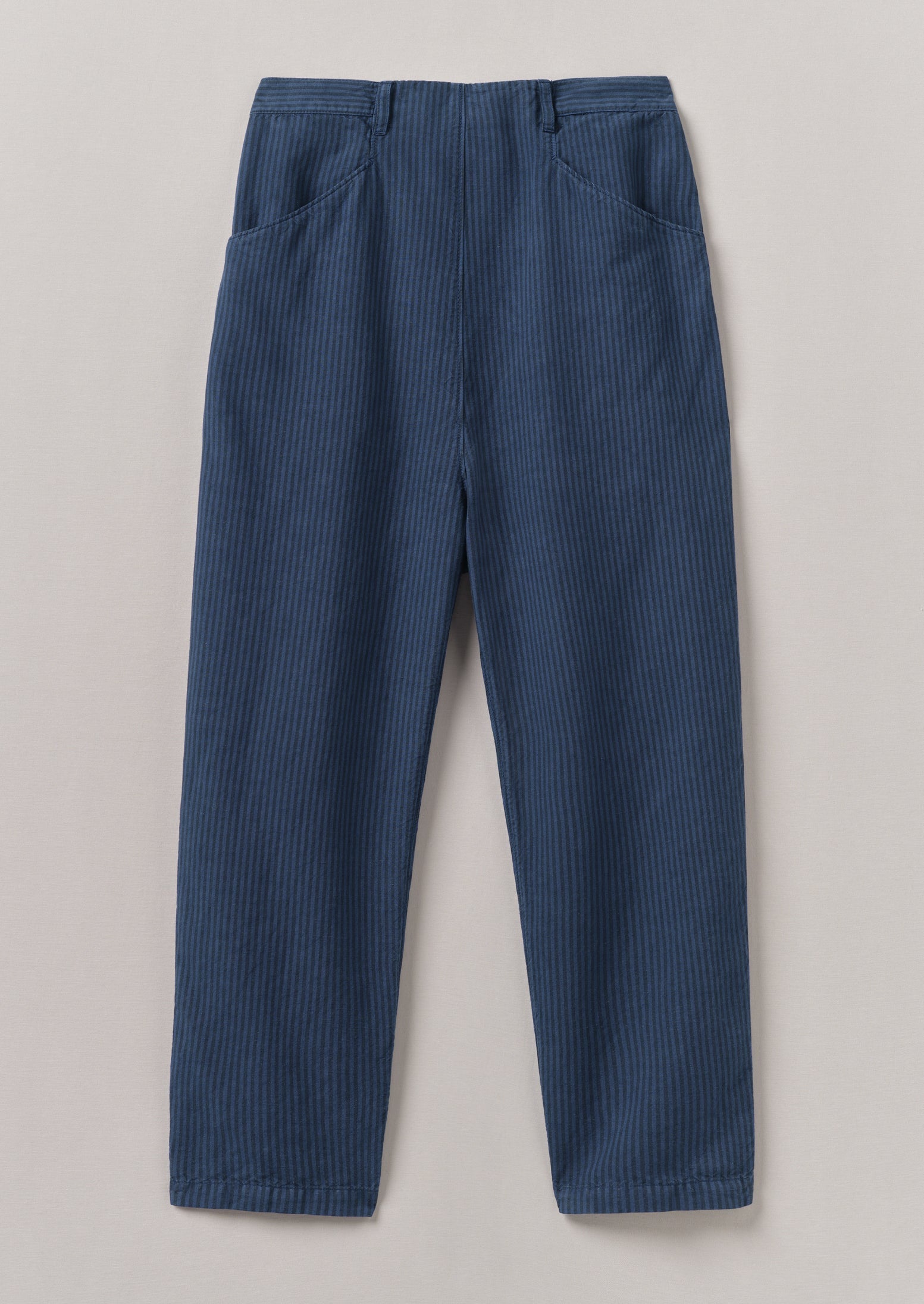 Alix Stripe Cotton Linen Trousers | Engineer Blue