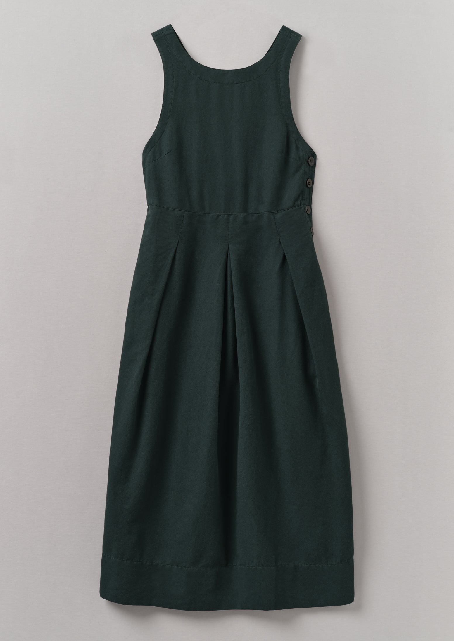 Cotton Linen Twill Pinafore Dress | Pine