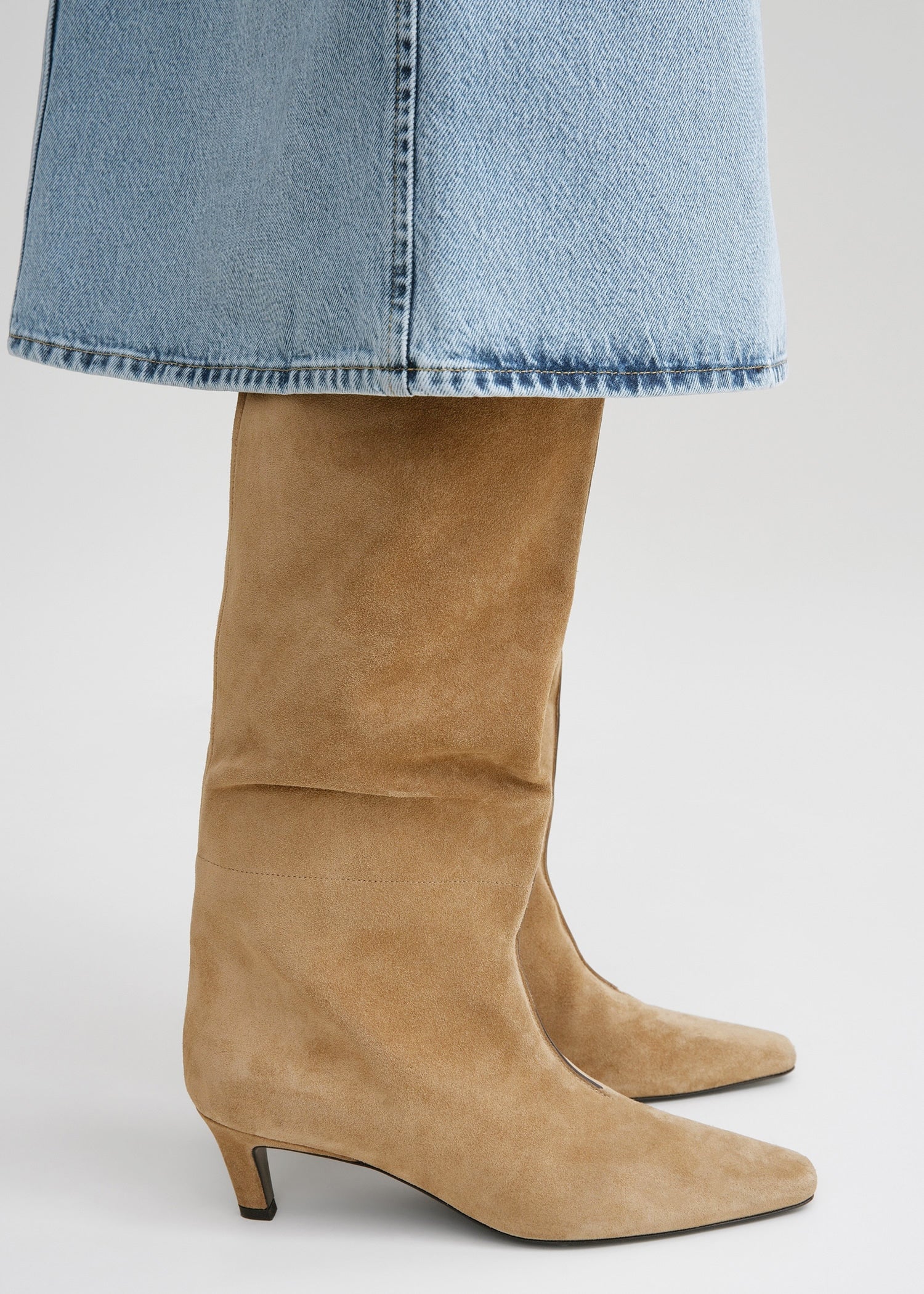 Suede wide shaft boots caramel 4 Suede wide shaft boots caramel