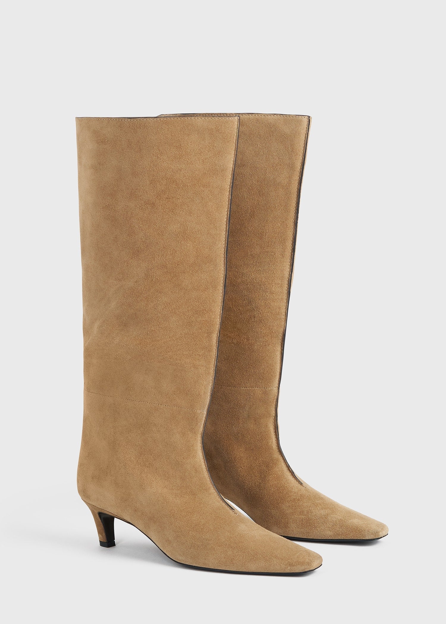 Suede wide shaft boots caramel 8 Suede wide shaft boots caramel