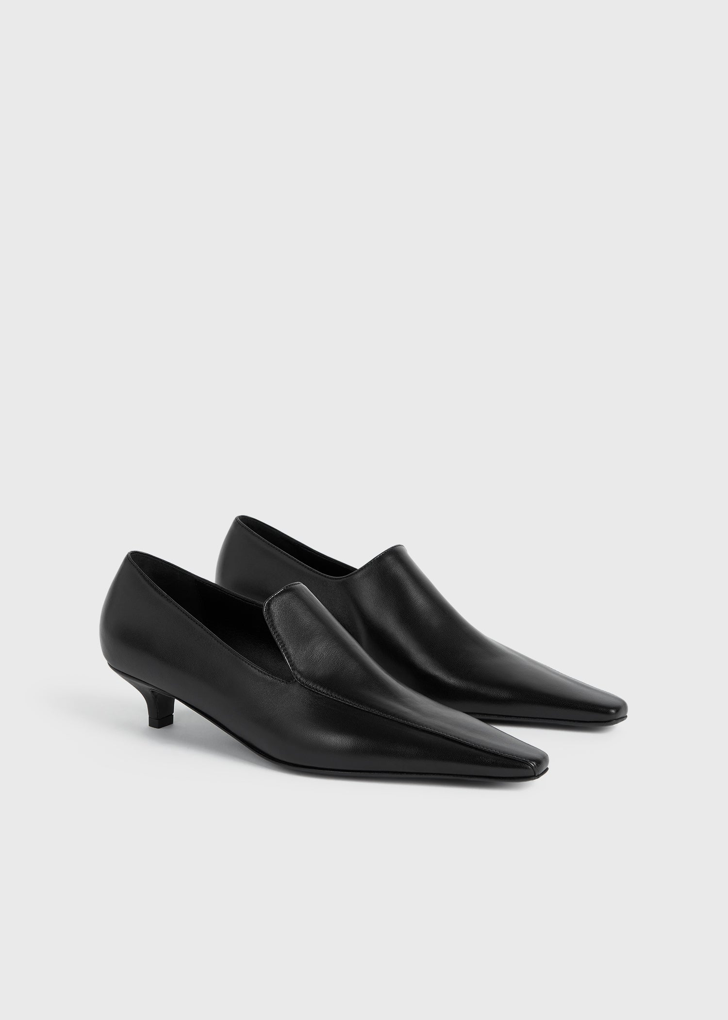 Leather kitten loafers black 6 Leather kitten loafers black
