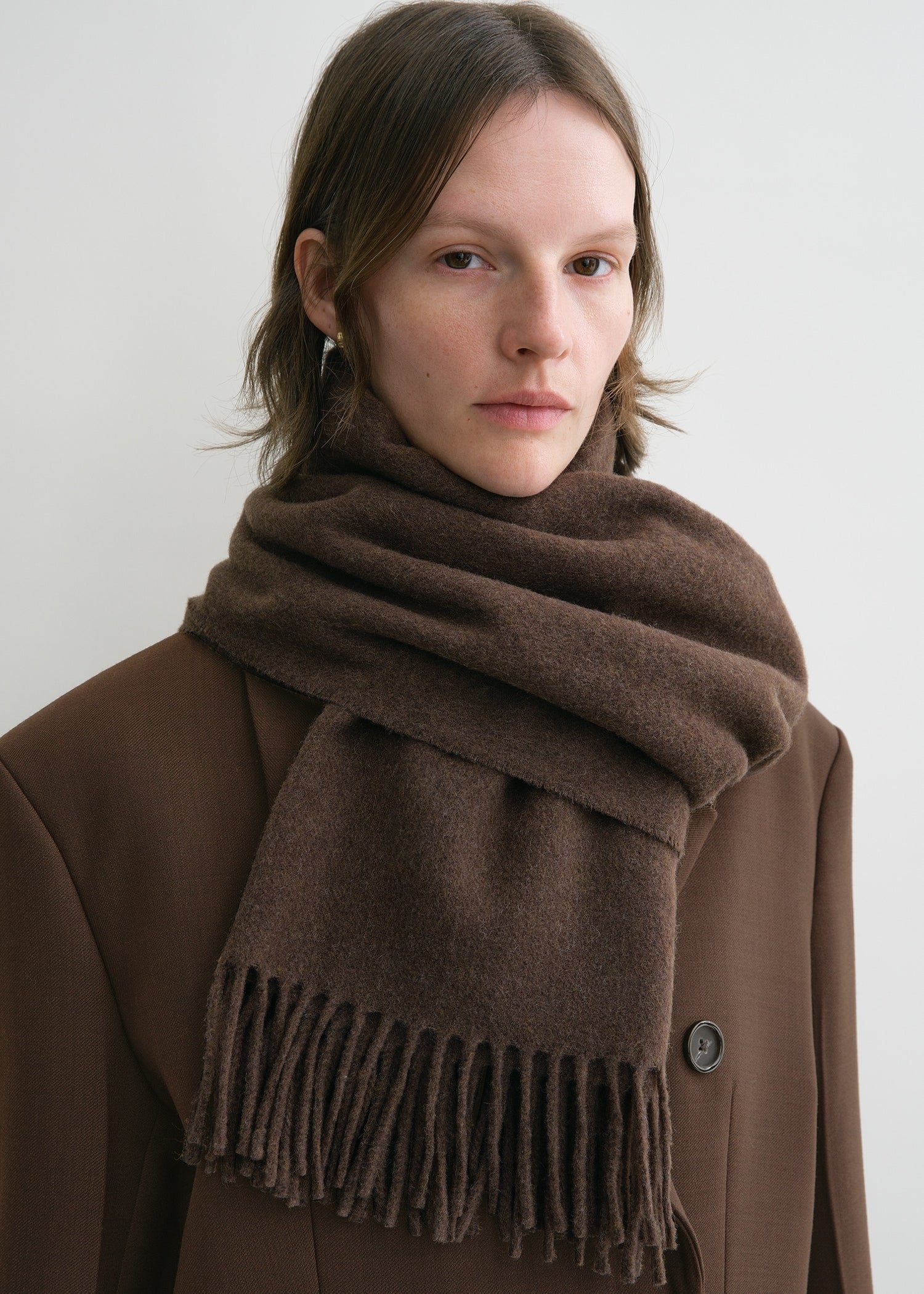 Classic wool scarf washed brown 5 Classic wool scarf washed brown