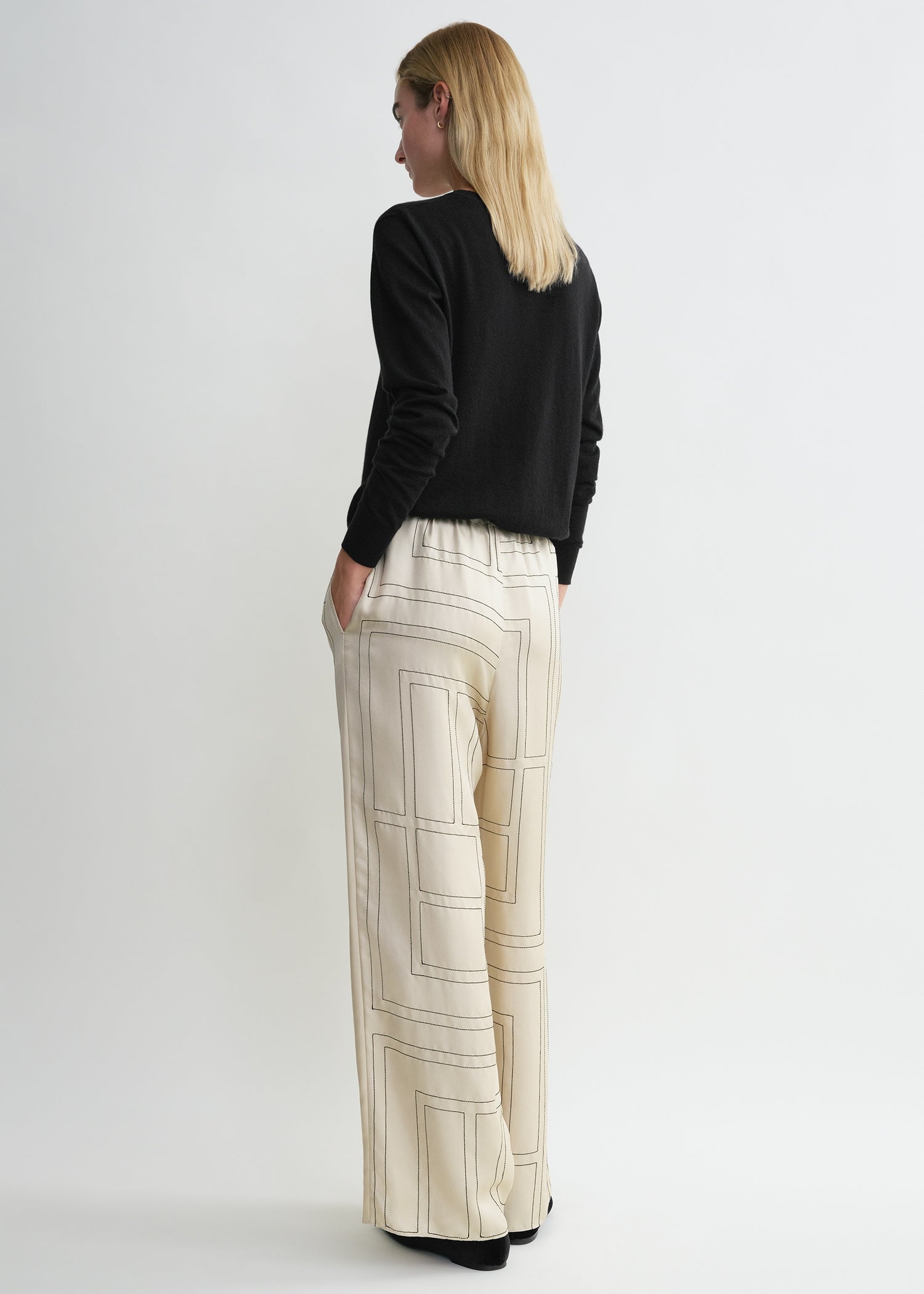 Monogram silk pj bottoms ivory 4 Monogram silk pj bottoms ivory