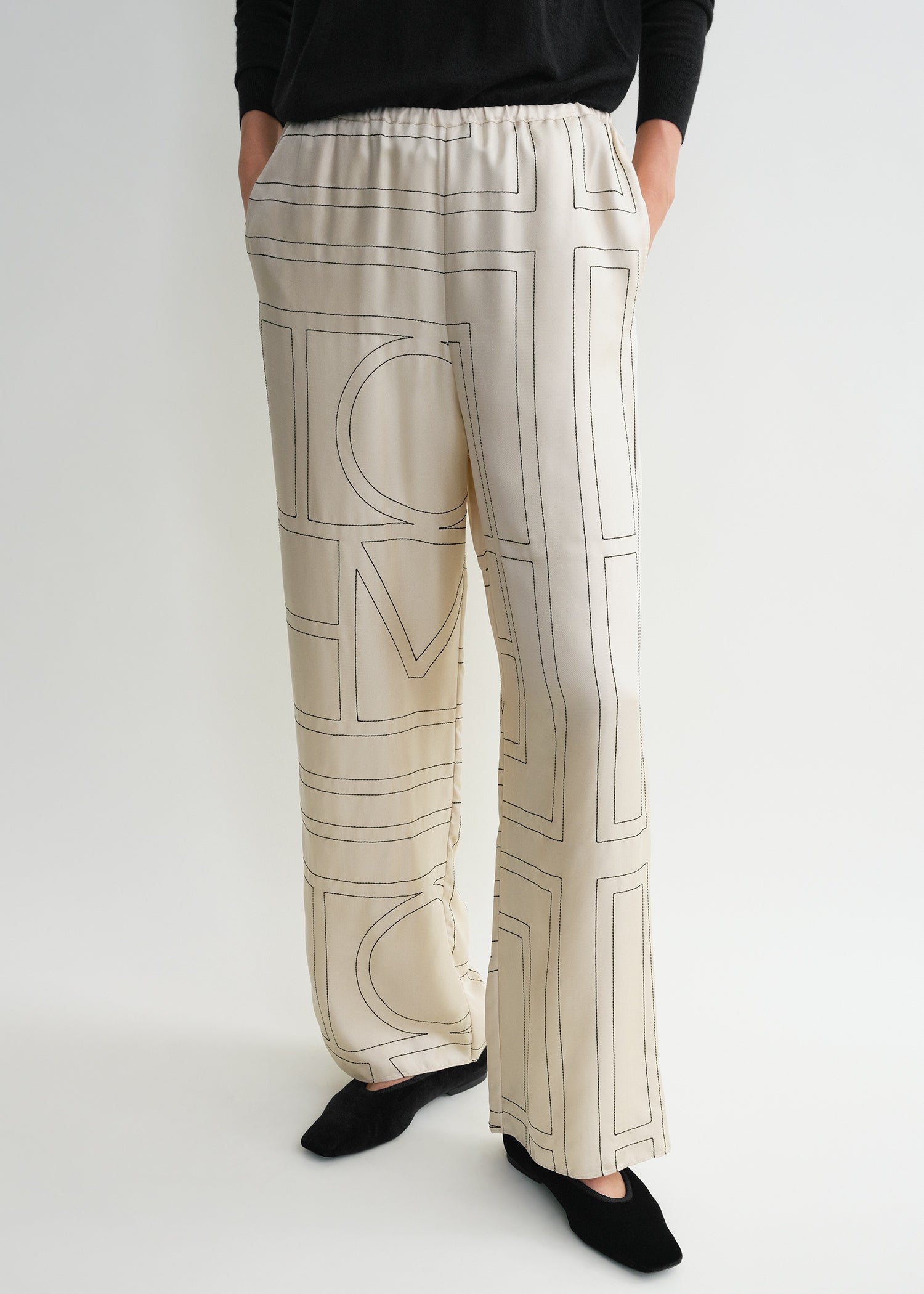 Monogram silk pj bottoms ivory 5 Monogram silk pj bottoms ivory