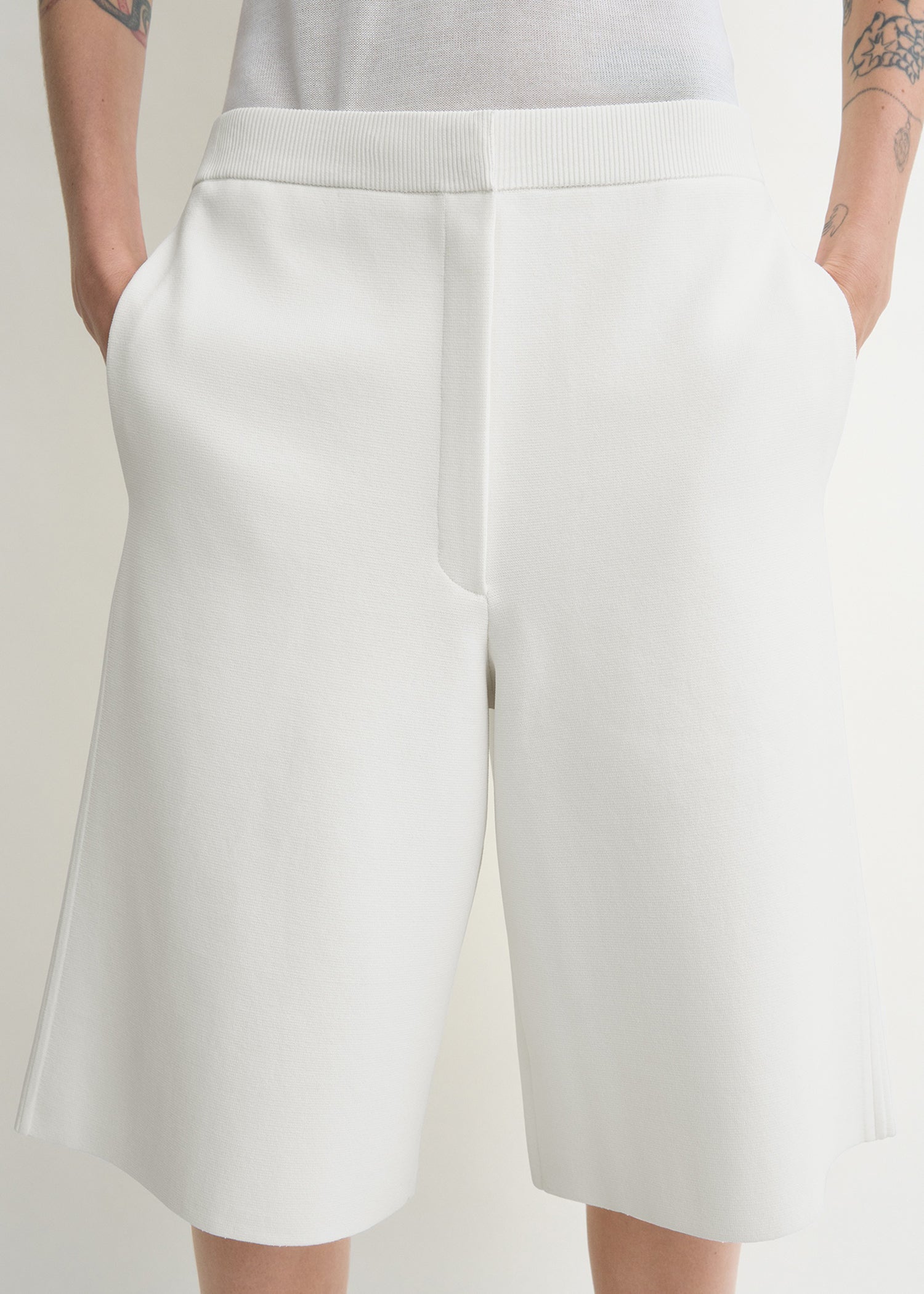 Knit shorts white 5 Knit shorts white